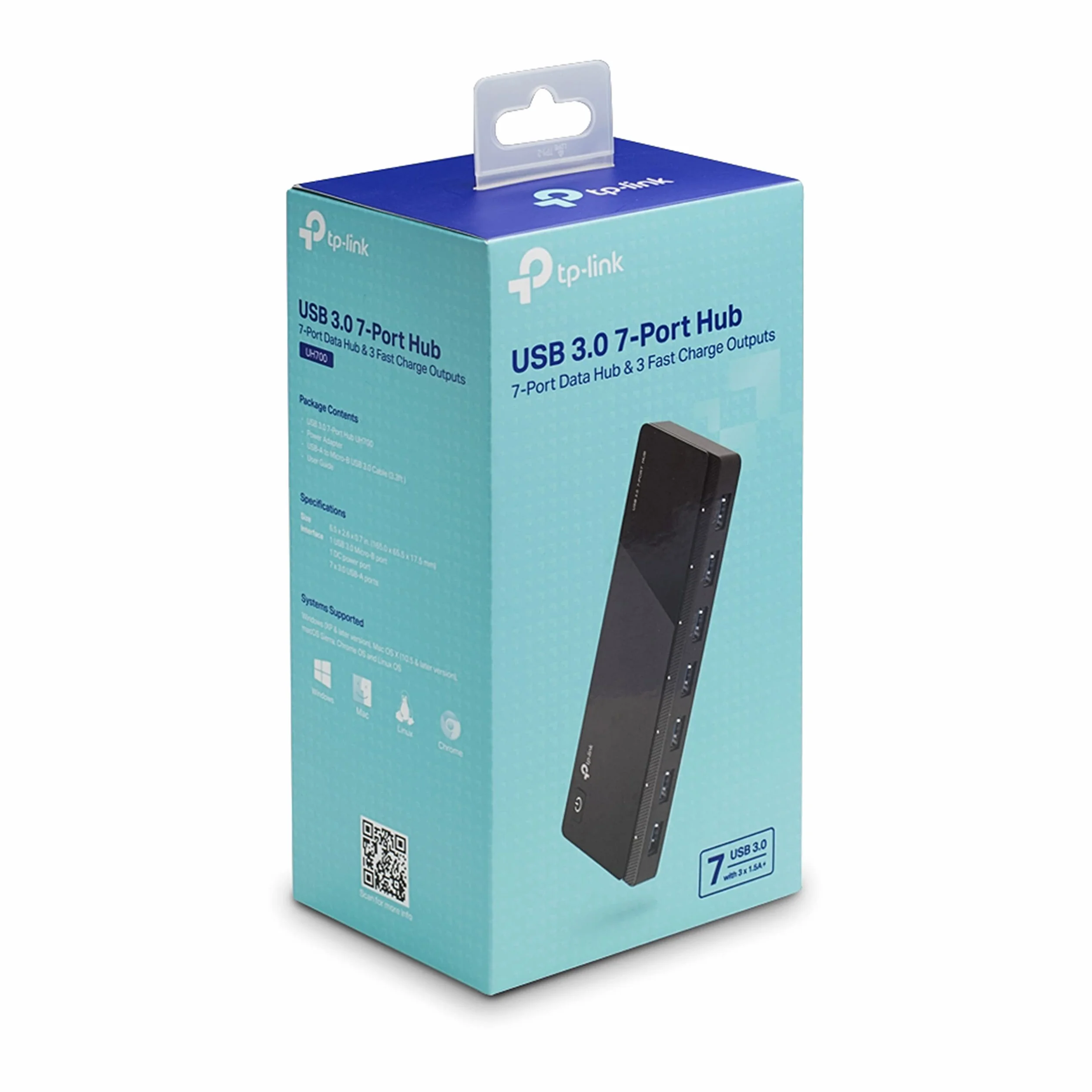 TP-Link UH700 7-portowy Hub USB 3.0 5 Gbps czarny