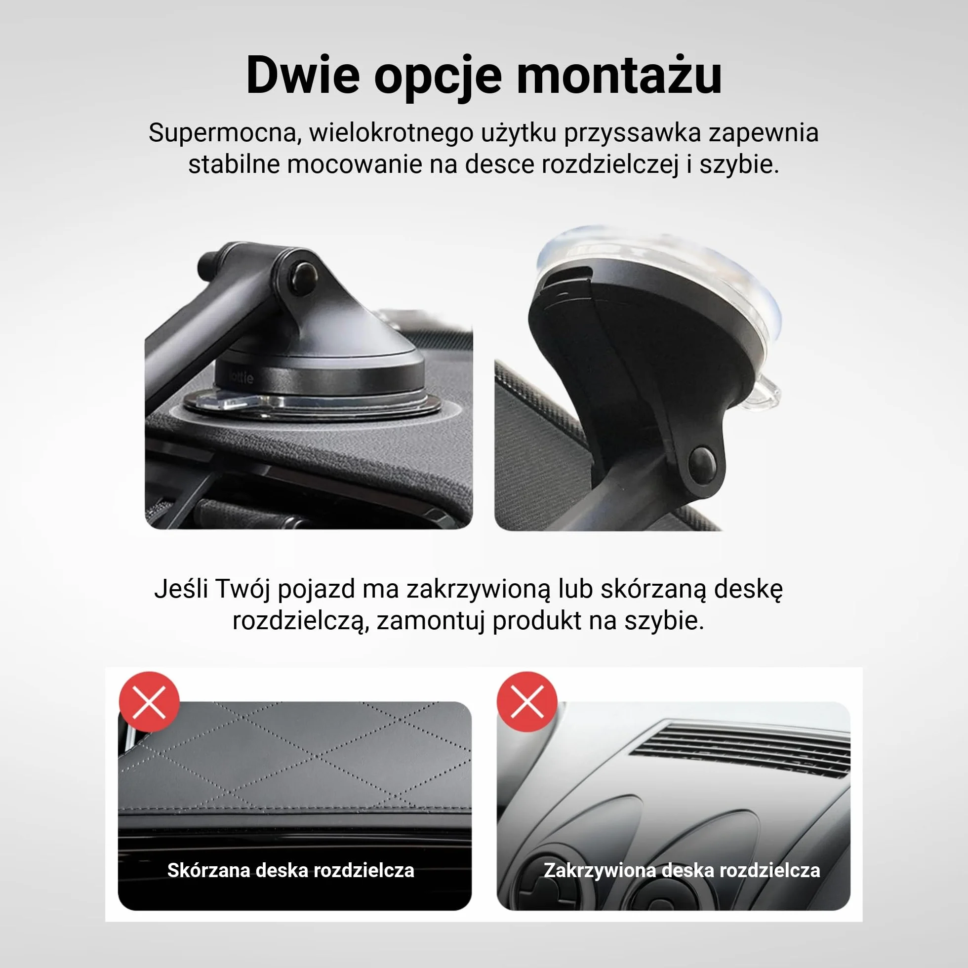 iOttie iTap 3 Magnetyczny uchwyt samochodowy z adapterem pierścieniowym Qi2 MagSafe