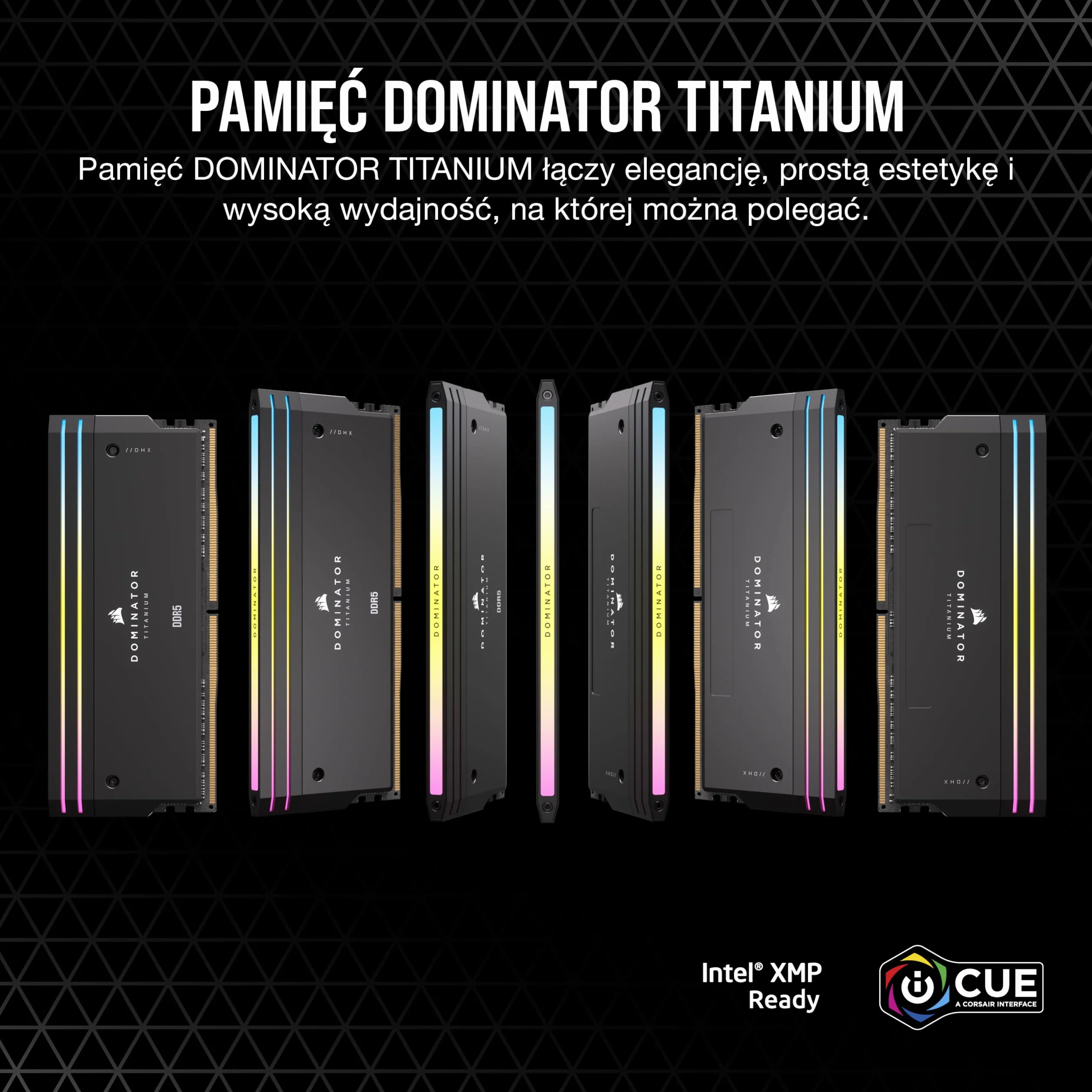 CORSAIR DOMINATOR TITANIUM RGB DDR5 RAM 32GB (2x16GB) DDR5 do 6400MHz CL32 Intel XMP iCUE Kompatybilna Pamięć Komputerowa - Czarny (CMP32GX5M2B6400C32)