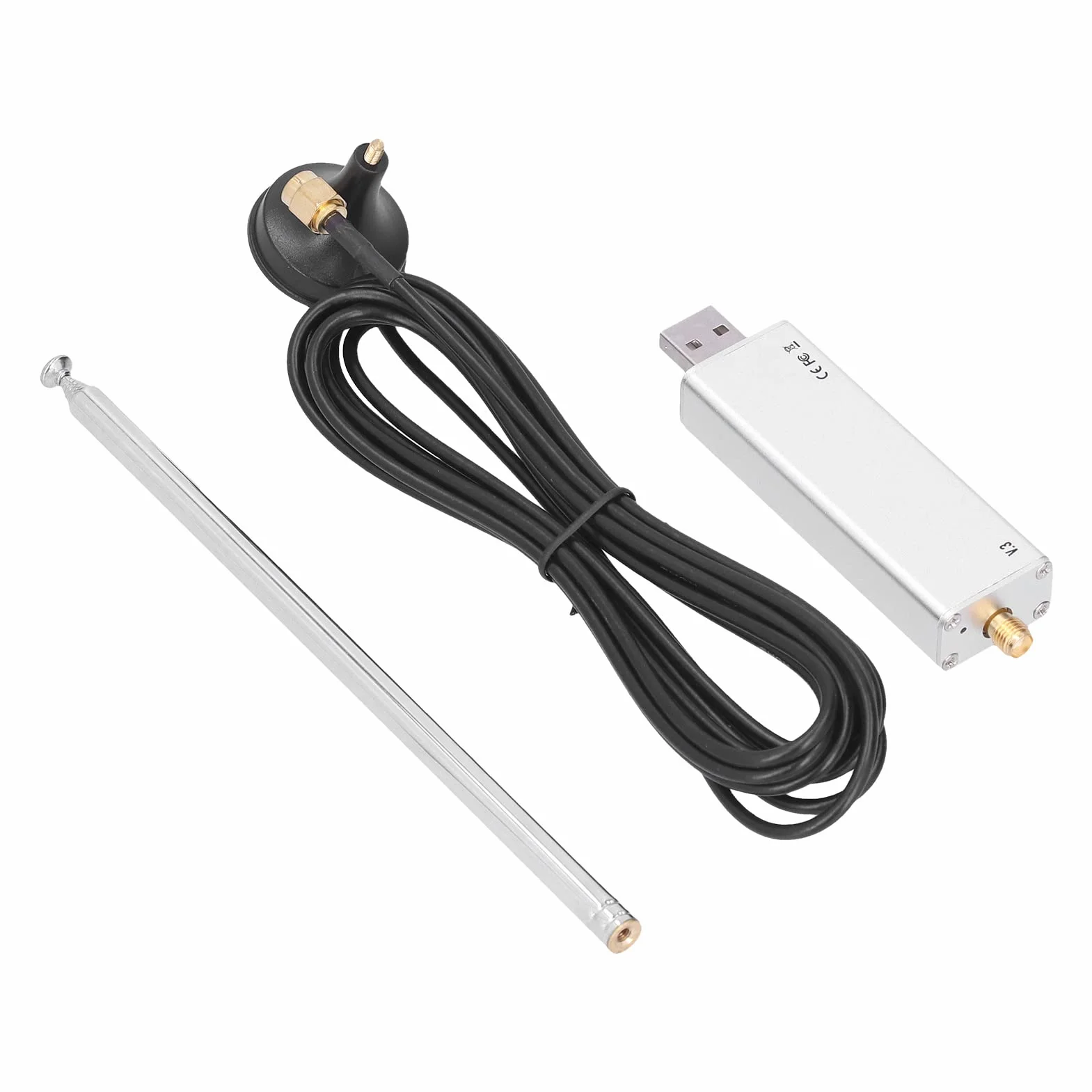 RTL-SDR Blog V3 R820T2 RTL2832U 1PPM TCXO HF Bias Tee SMA Software Defined Radio z zestawem anteny dipolowej