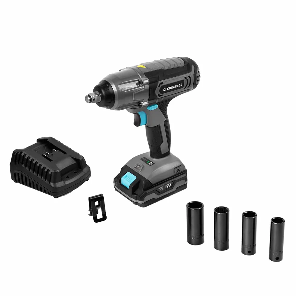 Cecotec CecoRaptor Impact 2020 Ultra bezprzewodowy klucz udarowy, 20 V i 2000 mAh, prędkość biegu jałowego 2300 obr./min, odporność na uderzenia 3000 BPM, maks. moment obrotowy 400 NM, uchwyt wiertła
