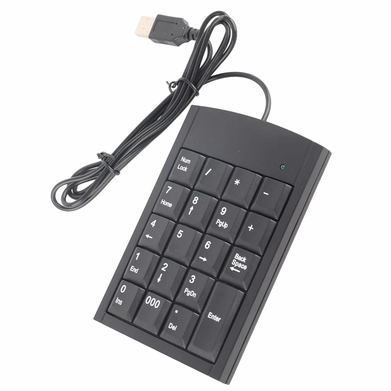 Przewodowa klawiatura numeryczna mini USB 19-klawiszowa czarna do laptopa PC