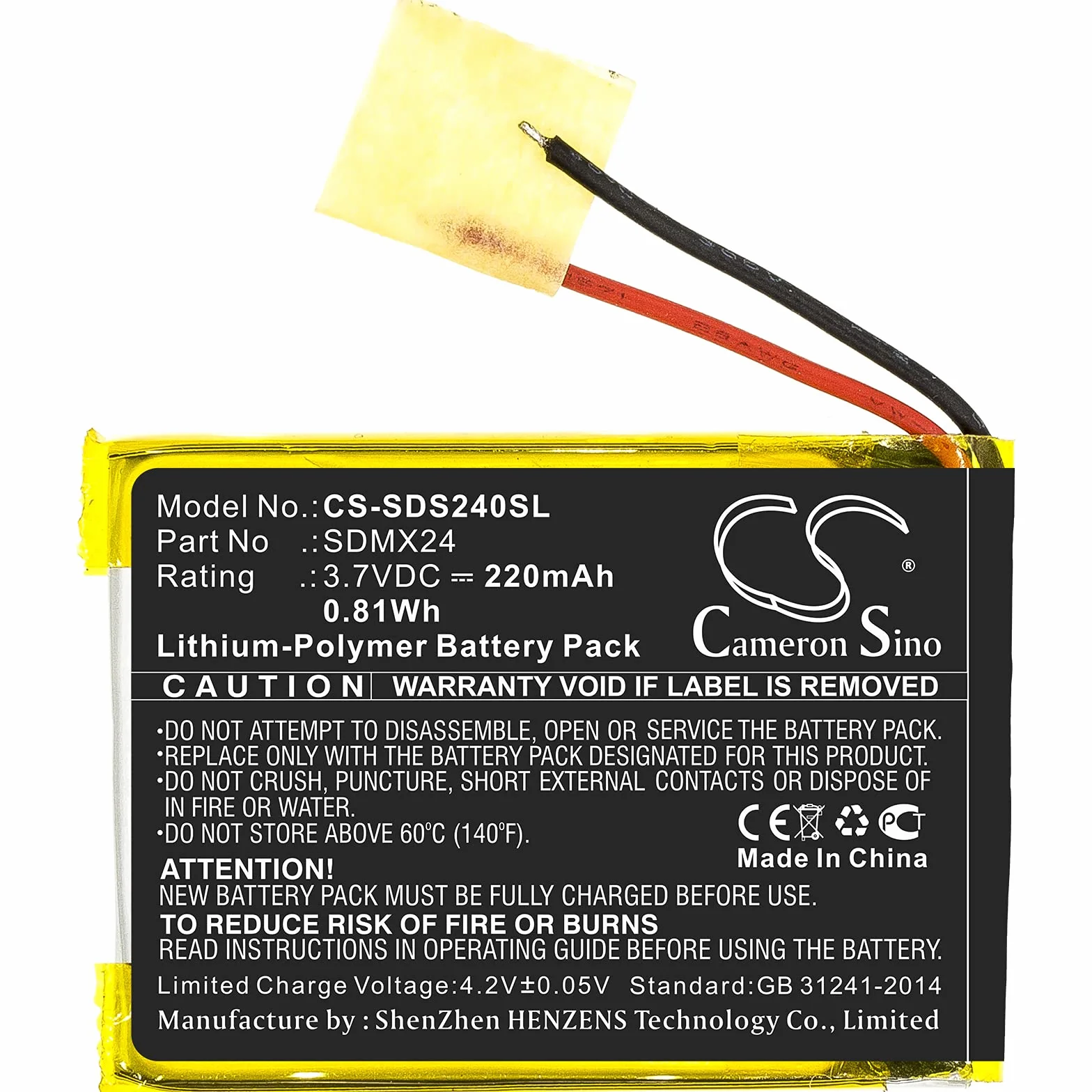 Cameron Sino zamiennik akumulatora do SanDisk Sansa Clip Sport SDMX24 220 mAh