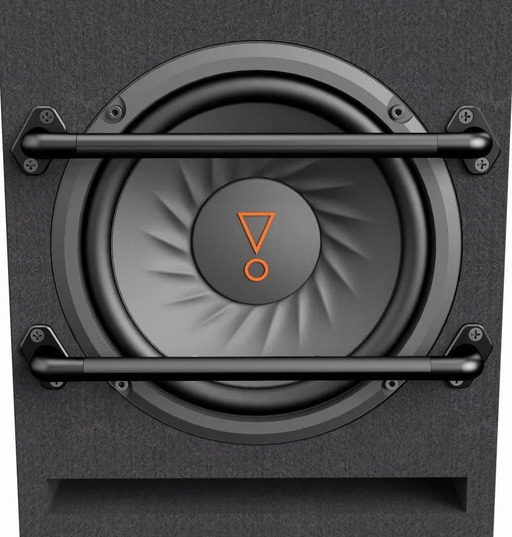 JBL BassPro 8 aktywnych subwooferów 8 cali (200 mm), 100 W RMS / 240 W szczyt, wbudowany wzmacniacz, bass reflex, wejścia RCA i wysoki poziom, wzmocnienie basów, pilot, kompaktowy i mocny
