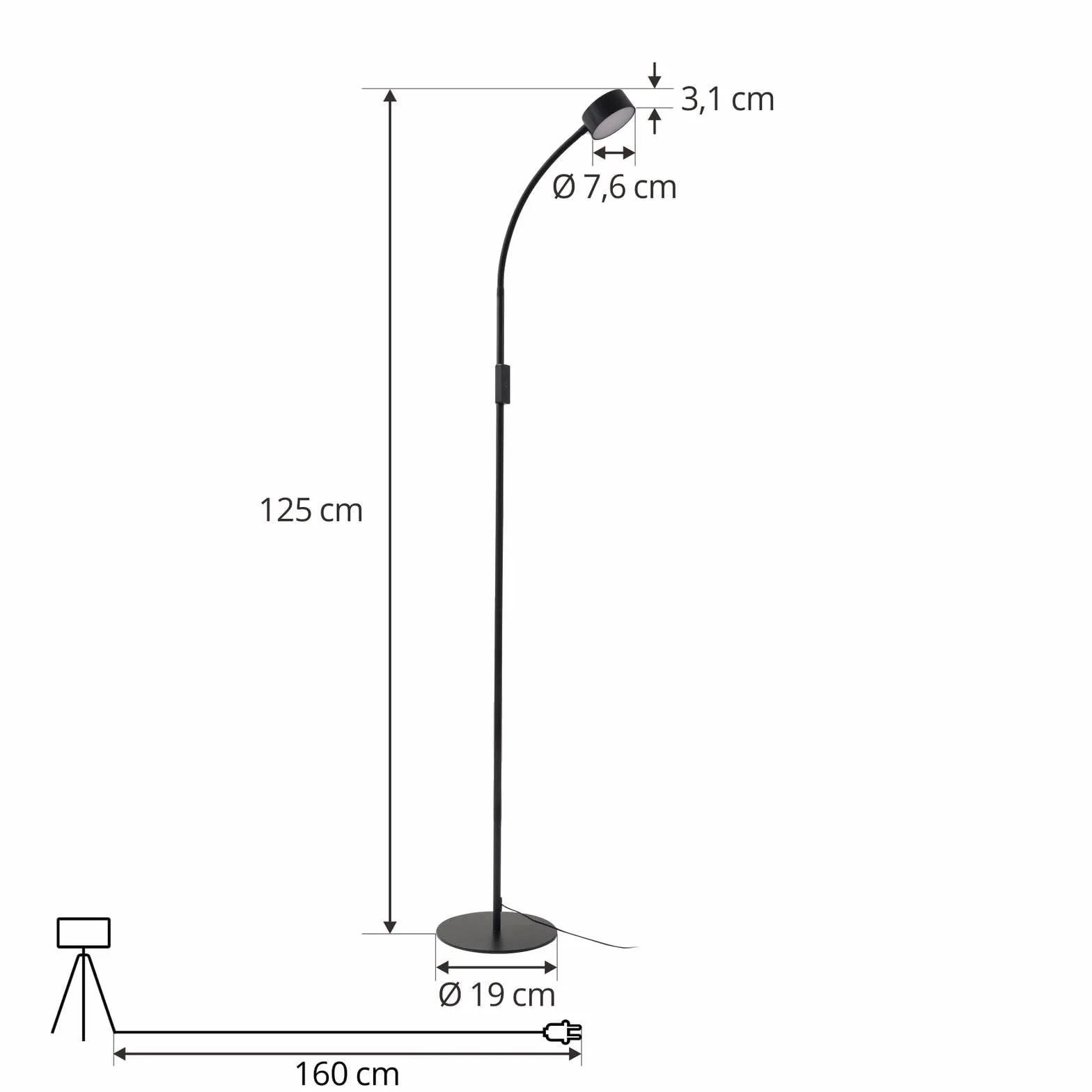 Lindby lampa podłogowa LED 'Maori' z możliwością ściemniania, styl nowoczesny, m. in. do biura, kolor czarny, metal