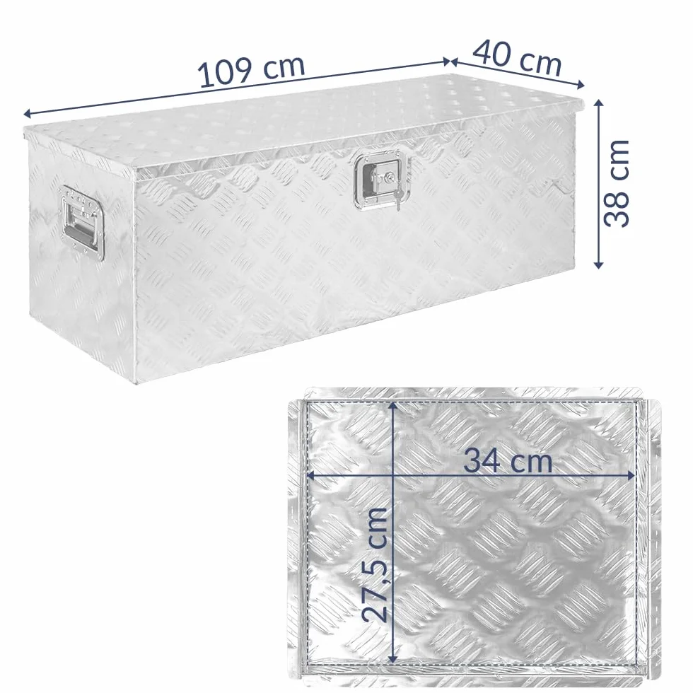Zestaw D160 + schowek do zawieszania, skrzynka narzędziowa, skrzynka na przyczepę, aluminiowa skrzynka na przyczepę, pojemnik aluminiowy, pojemnik na wkładkę, pojemnik na przybory Trucky