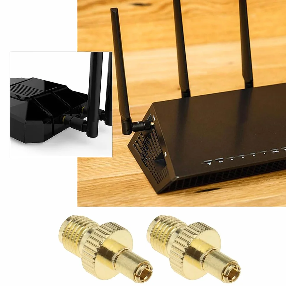 Alnicov 2szt SMA żeński do TS9 męski adapter TS9 do SMA adapter antenowy koncentryczny złącze pozłacane do zewnętrznej anteny kompatybilny z routerem 4G mobilny szerokopasmowy,