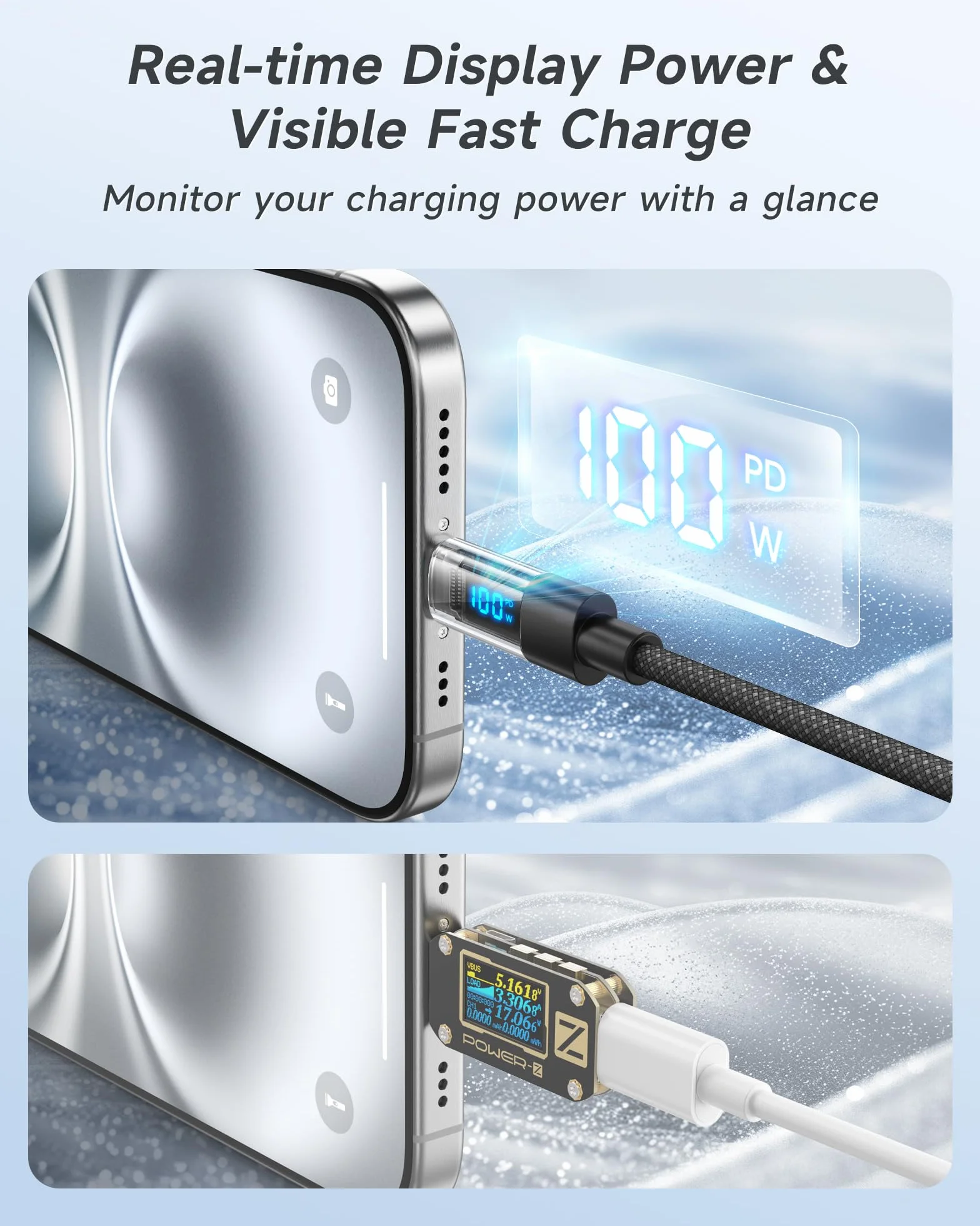 RAVIAD Kabel USB C 100 W 1 m PD 5A szybkie ładowanie z chipem E-Mark do iPhone 17/16/15 Pro Max, Galaxy S25/S24/S23/S22, MacBook Pro