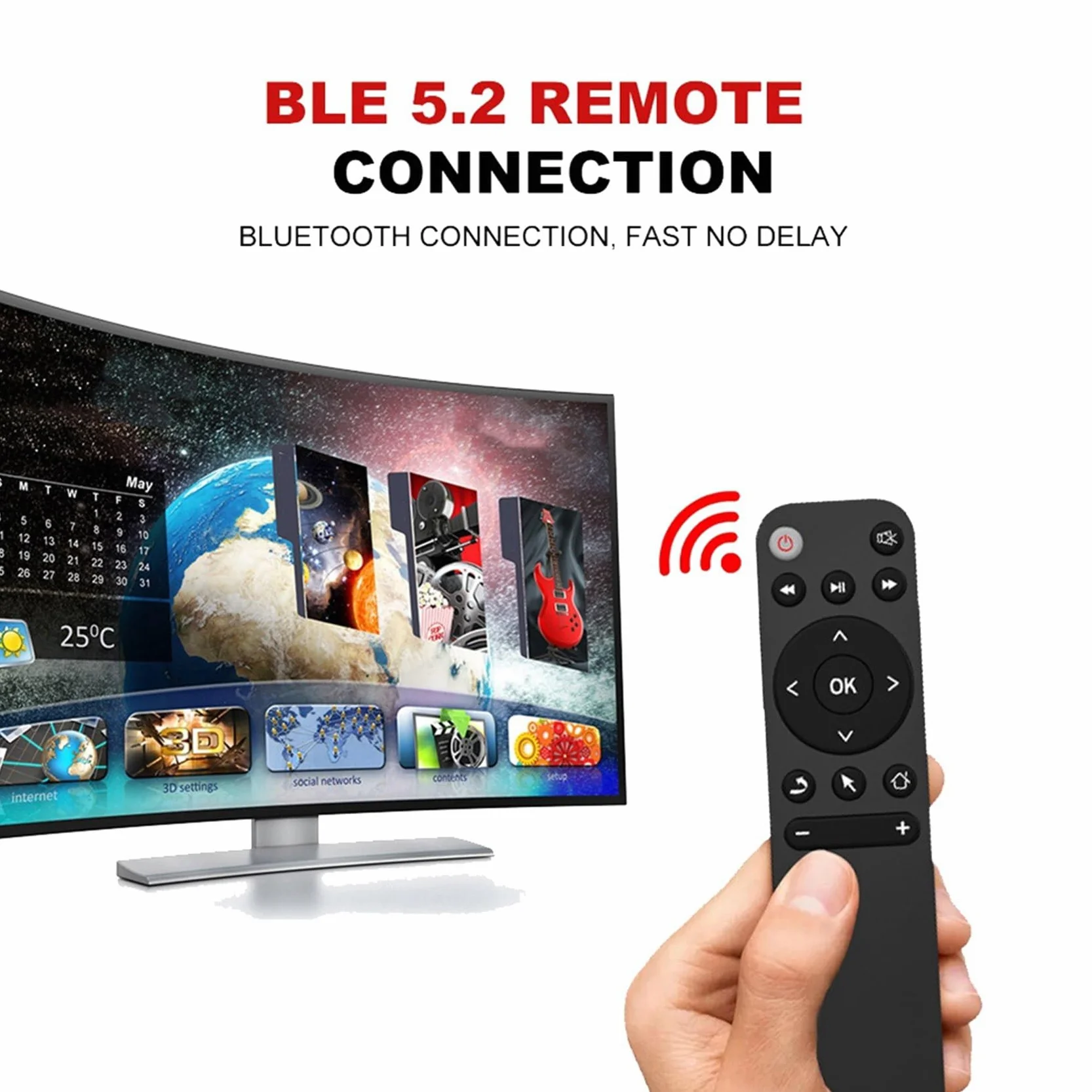 3X Bluetooth 5.2 Pilot do Smart Tv Box Telefon Komputer Pc Projektor Pilot BT5.2