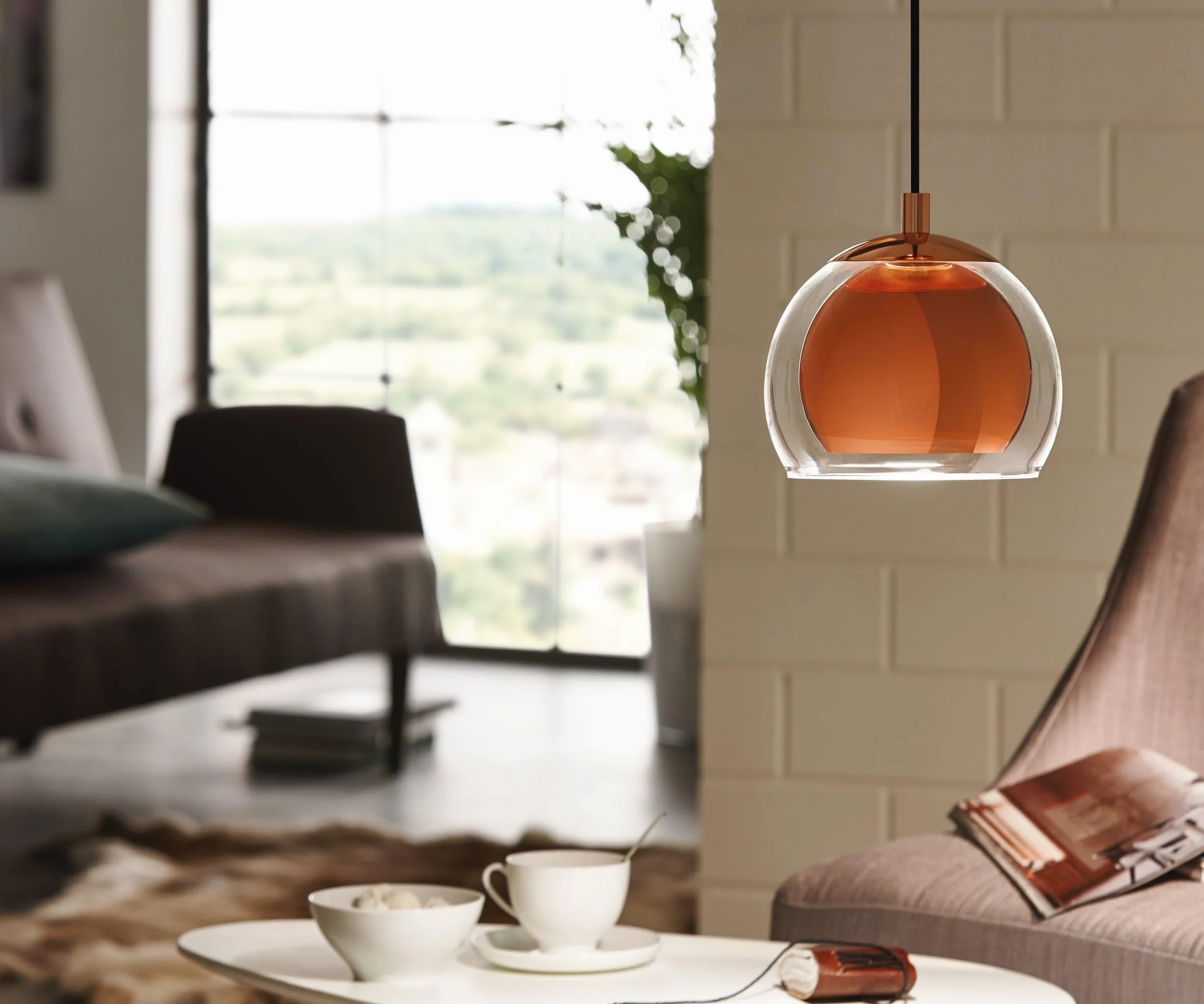 EGLO lampa wisząca Rocamar, 1-płomienna lampa sufitowa | metalowa lampa wisząca w kolorze miedzi z przezroczystym szkłem, lampa do jadalni, lampa do salonu z oprawką E27