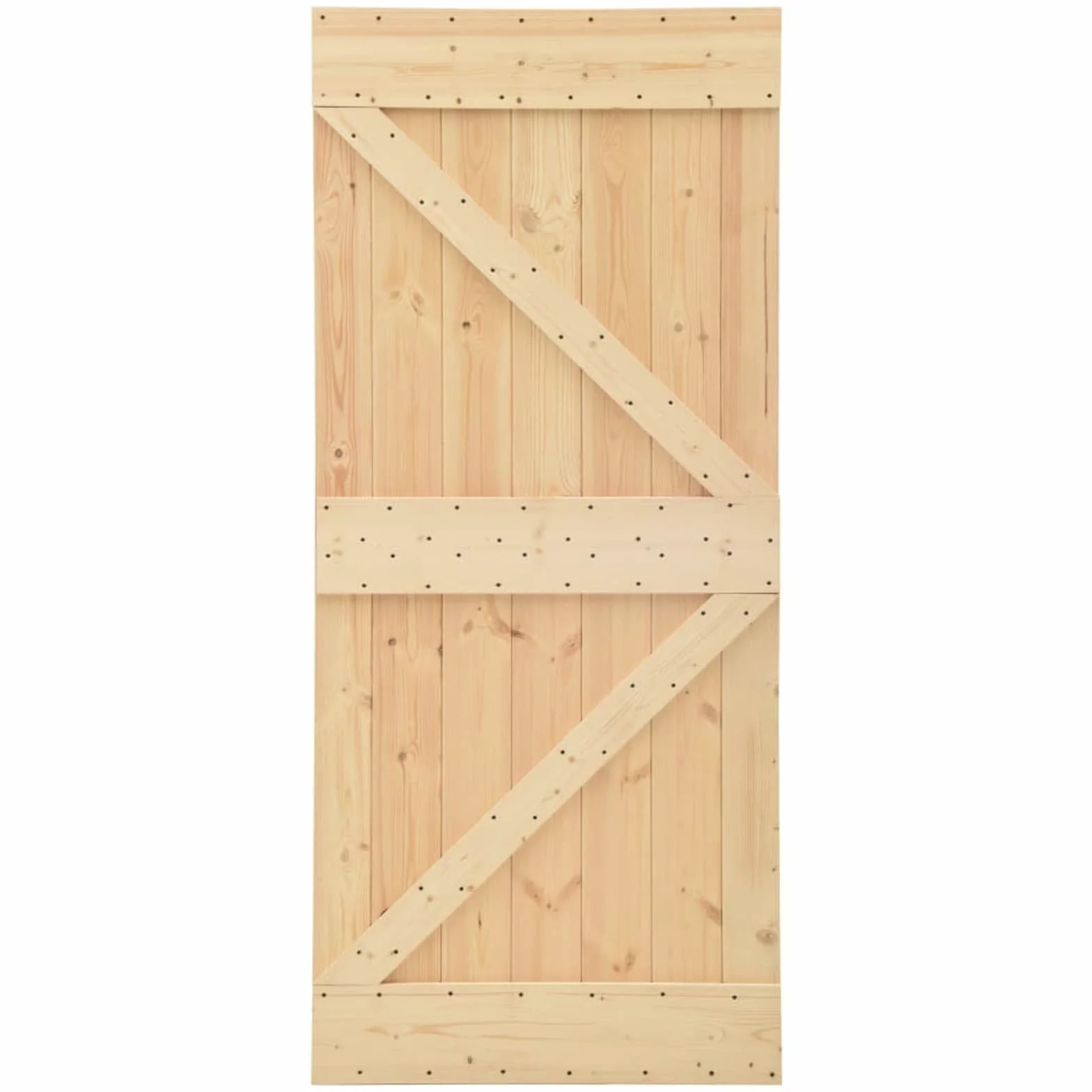 vidaXL Drzwi NARVIK Naturalny 80 x 210 cm Lite Drewno Sosnowe, Nowoczesne, prostokątne drzwi z solidnego sosnowego drewna, oszczędzają miejsce, funkcjonalny podział pokoju