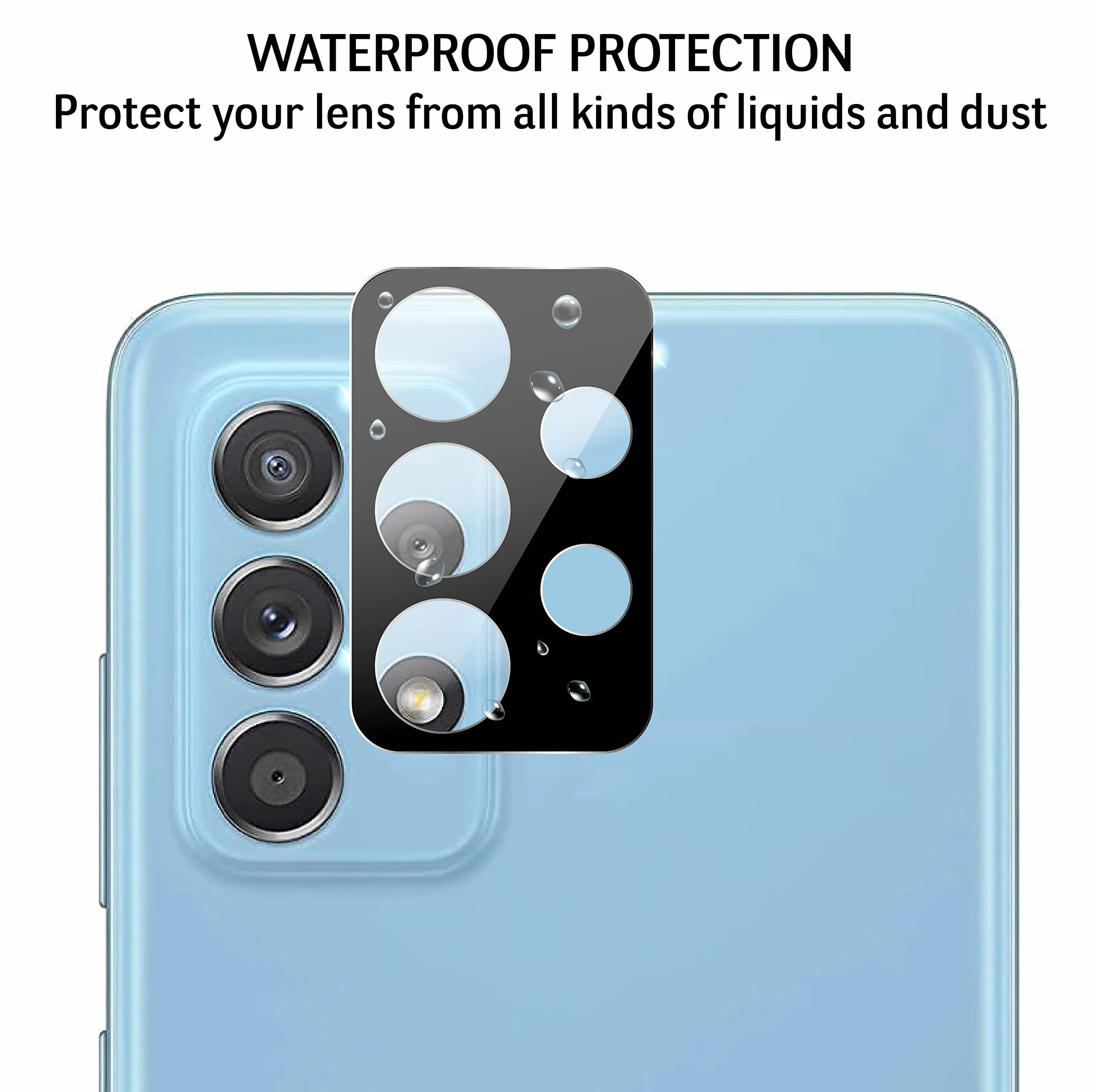 Osłona obiektywu aparatu dla Samsung Galaxy A52 4G / A52 5G / A52S 5G / A72 4G / A72 5G [2 Sztuki] szkło na aparat hartowane, folia ochronne obiektyw tylna (Czarny)