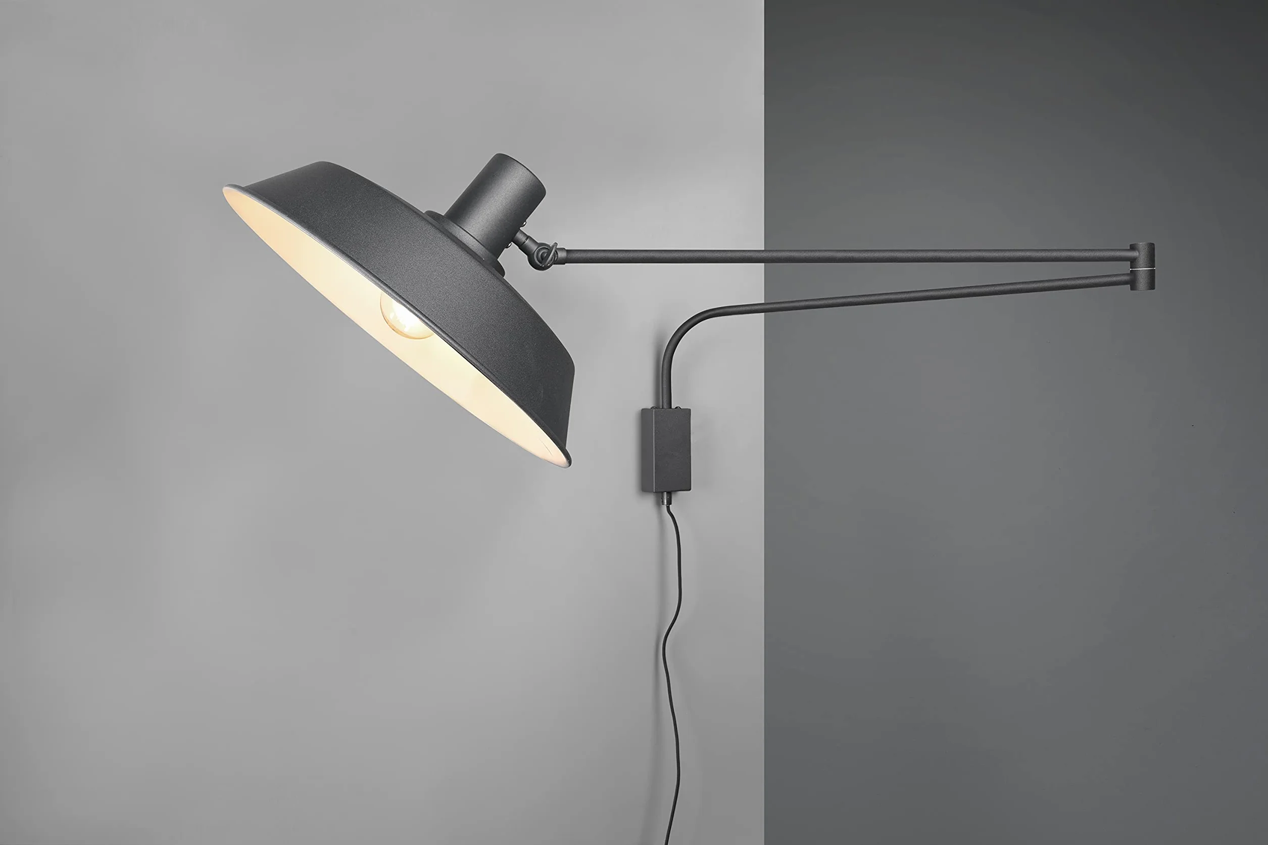 Trio Leuchten Lampa ścienna Bolder 200300132, metal czarny matowy, bez 1 x E27