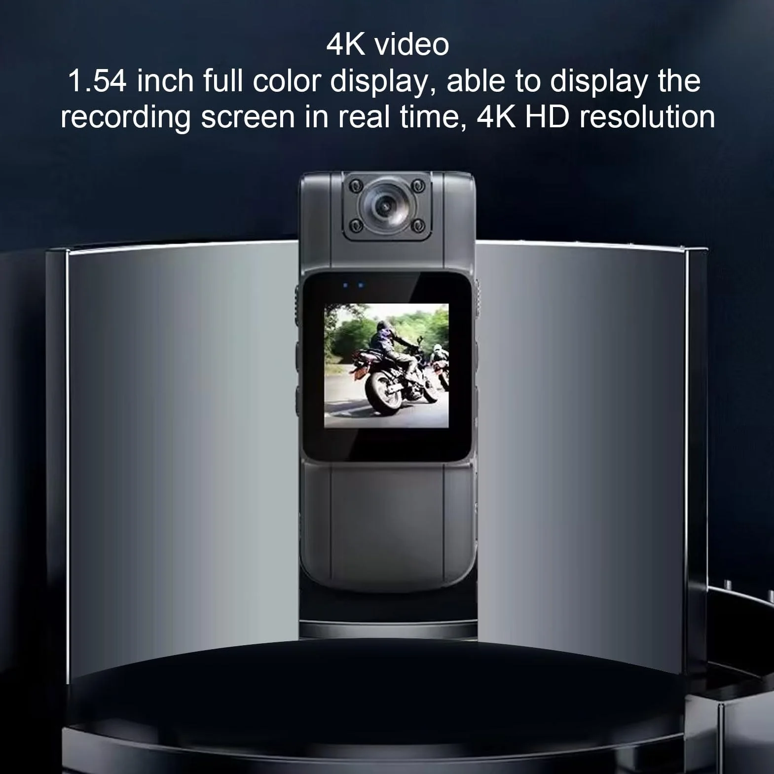 Kamera na Ciele 128 GB z Noktowizorem, Obrotowa Mini Rejestrator Policyjny