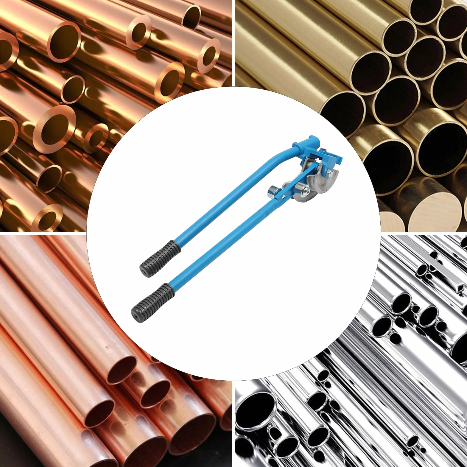 Ręczna giętarka do rur ze stopu aluminium giętarka do rur ręczna szczypce do giętarki aluminium z prętami niebieski do giętarki rur miedzianych rur aluminiowych średnica rury 15 mm / 22 mm 0-90°