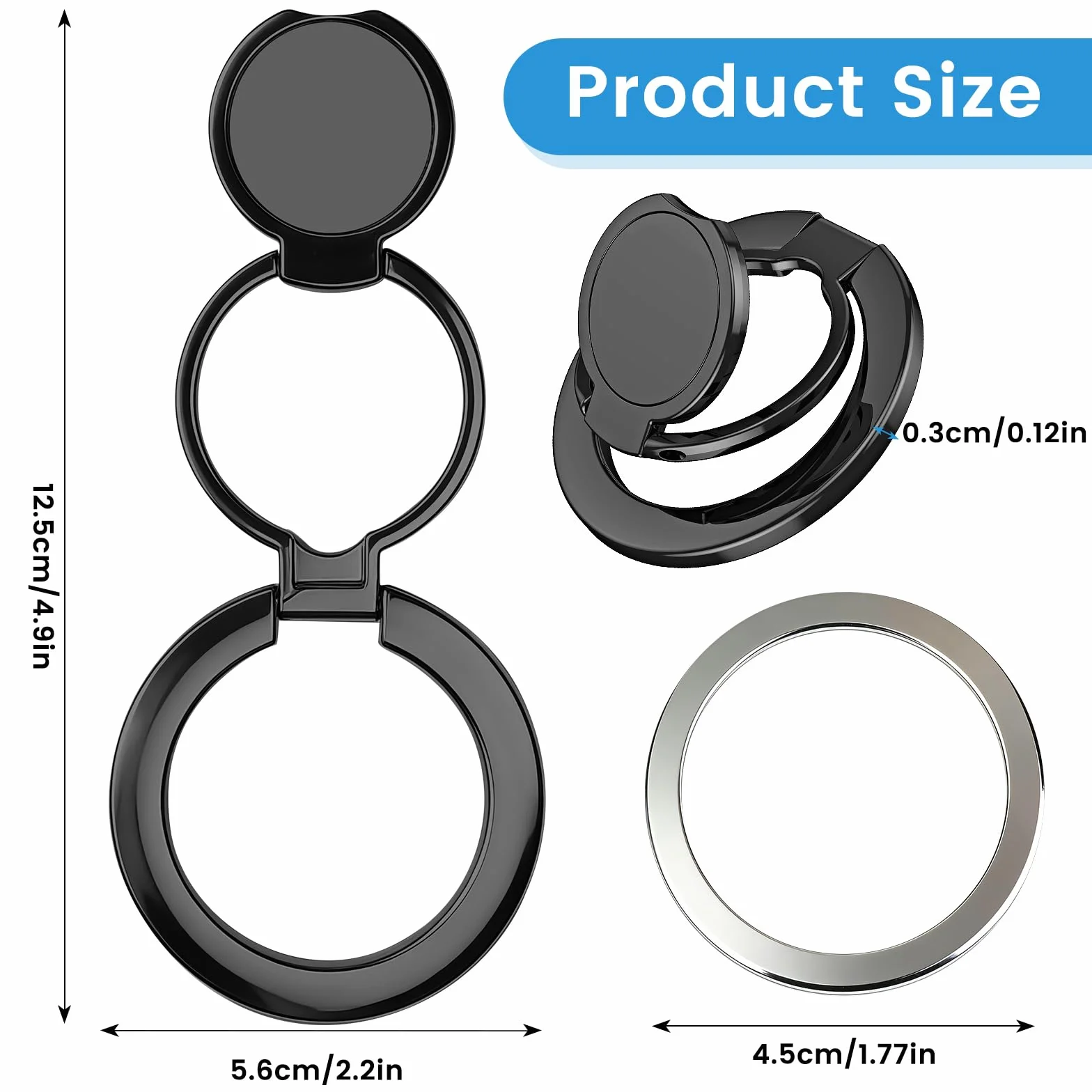 Magnetyczny Uchwyt na Telefon Magsafe Obracany 360° do iPhone 15/14/13/12 Android Samsung