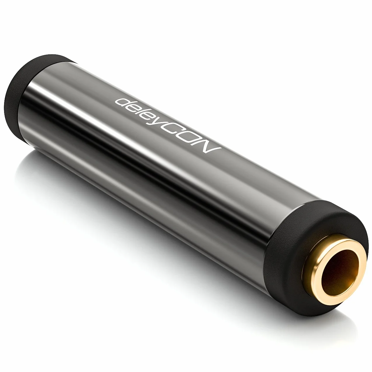 deleyCON Adapter Stereo Audio Cinch - Gniazdo Cinch 3,5mm do Wtyczki 3,5mm - Metal - Pozłacany - Czarny