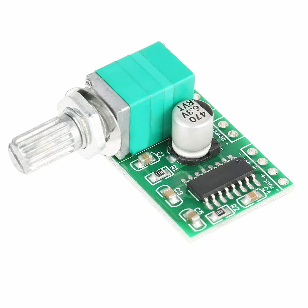 PAM8403 Mini Płytka Wzmacniacza Audio, Moduł Wzmacniacza Mocy 3W+3W z Potencjometrem, Zestaw 4 Sztuki