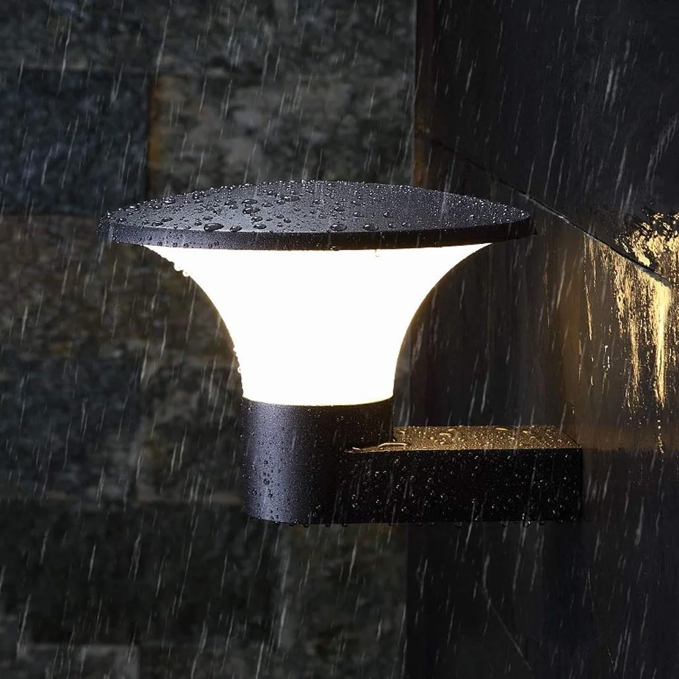 E27 PC Kształt parasola Wodoodporna lampa ścienna zewnętrzna Aluminiowa antykorozyjna lamówka ścienna, oświetlenie werandy, oświetlenie zewnętrzne do montażu na ścianie, oprawy ścienne Trwałe