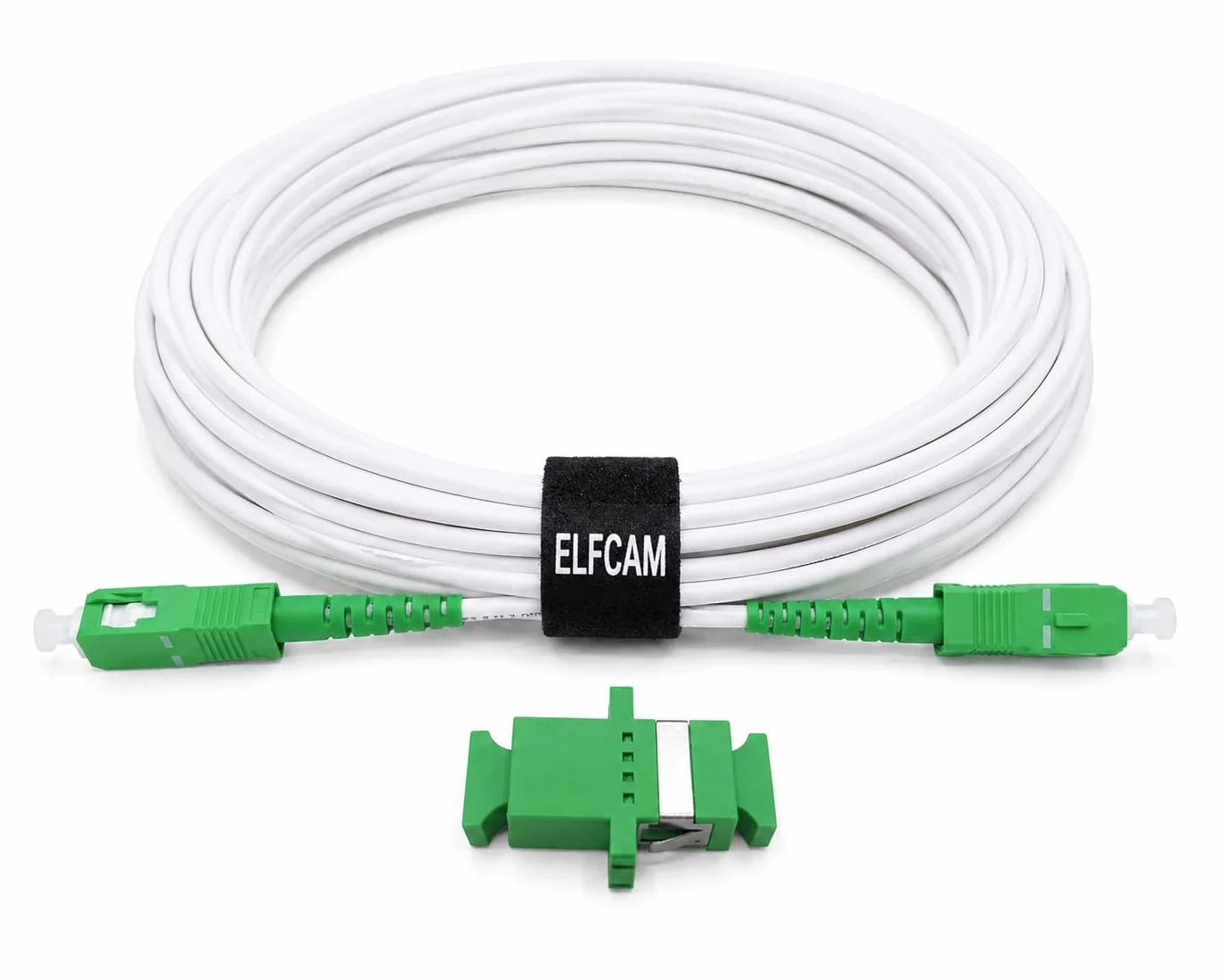 Elfcam® Kabel światłowodowy SC/APC do SC/APC 5M Biały