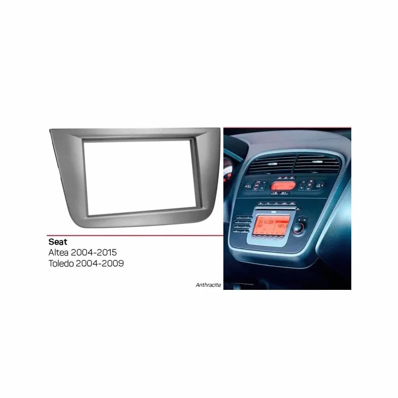 Zestaw montażowy radia samochodowego ramka Radio-2 DIN Seat Altea/Altea XL/Toledo szary