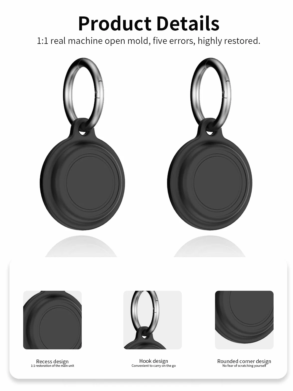 Etui ochronne Motorola Smart Tag 2024 silikonowe wodoodporne czarne 2 sztuki