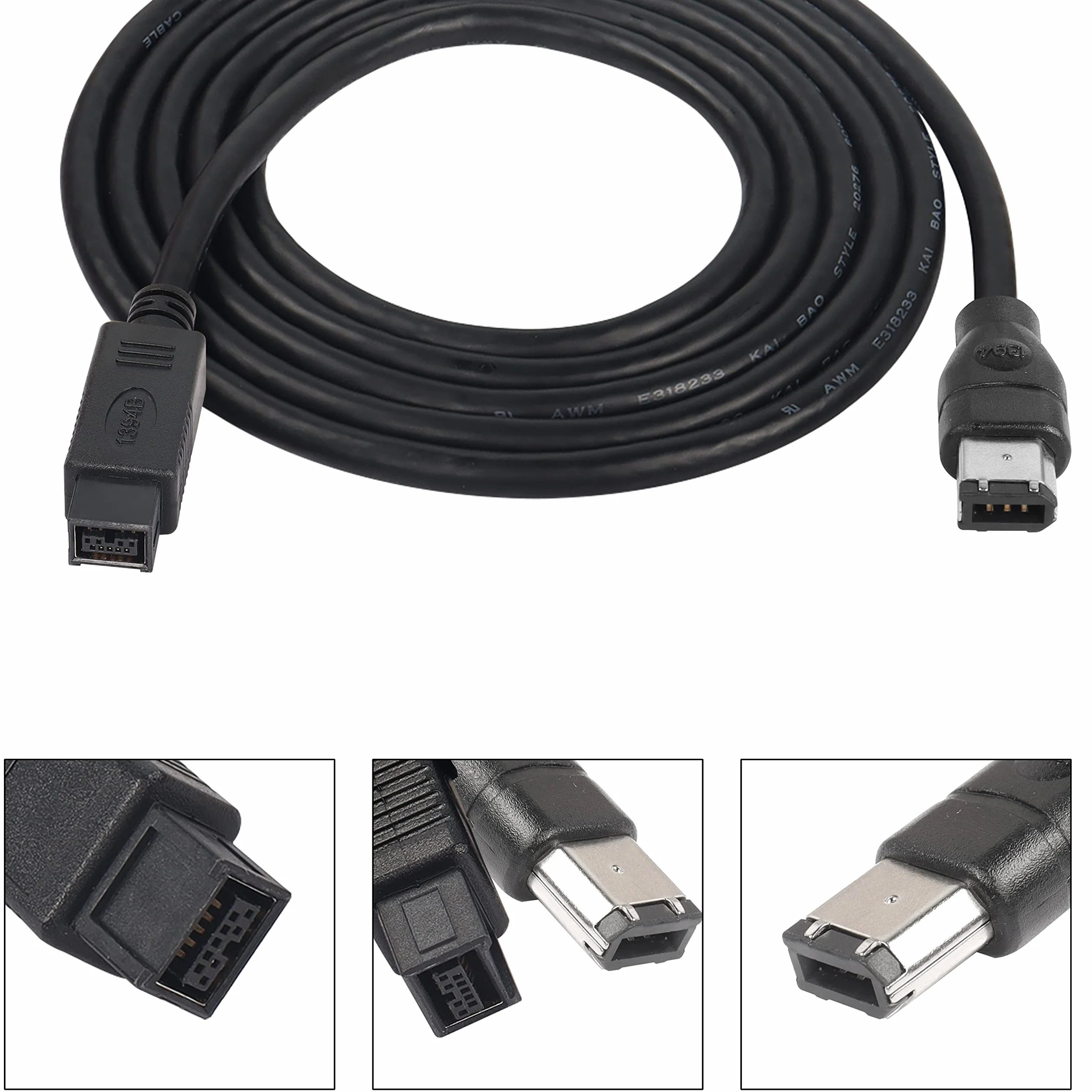 MEIRIYFA FireWire 1394B 9-pin na 6-pin kabel przedłużający IEEE 800/400 1,8 m