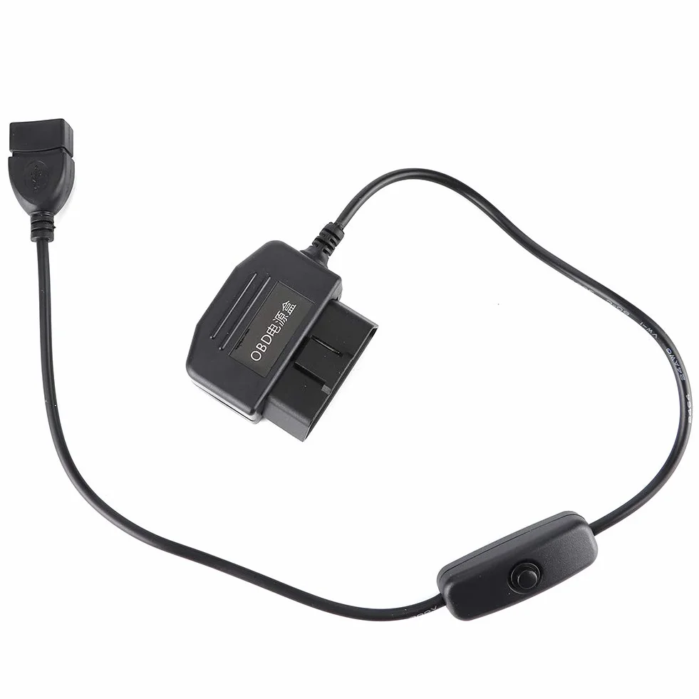 Qiilu USB Power Charging Cable, 2 USB Power Charging Cable 18,7 cala 16-pinowa ładowarka do samochodowego DVR GPS Camera