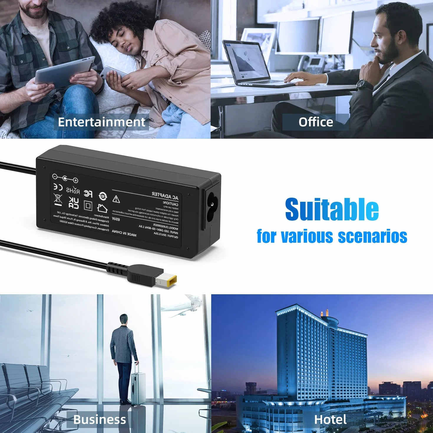 Lenovo ADLX65NDC3A ADLX65SLC2A ADLX90NLC3A 65 W 45 W ładowarka do Ideapad Flex 2 Flex 3 Yoga 11S ThinkPad T430 T440 T450 T460 T560 E431 E440 E531 E5