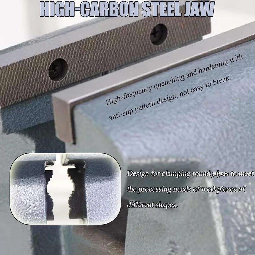 Imadło stołowe Heavy Duty, wielofunkcyjne imadło stołowe, uniwersalne imadło 5 cali z obrotową podstawą 360°, obrotowy stół roboczy do obróbki drewna, narzędzia ciesielskie