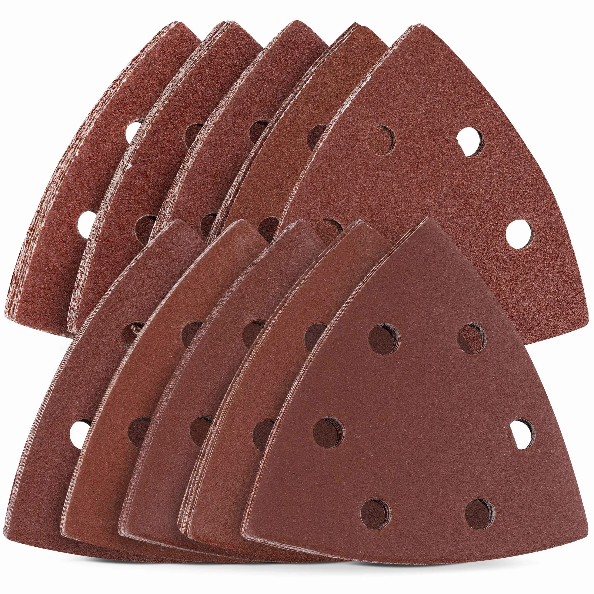 Navaris 100 x rzep Delta papier ścierny do szlifierek trójkątnych - ziarnistość 40-400 - 93 x 93 x 93 mm - zestaw trójkątnych arkuszy szlifierskich do szlifierek delta