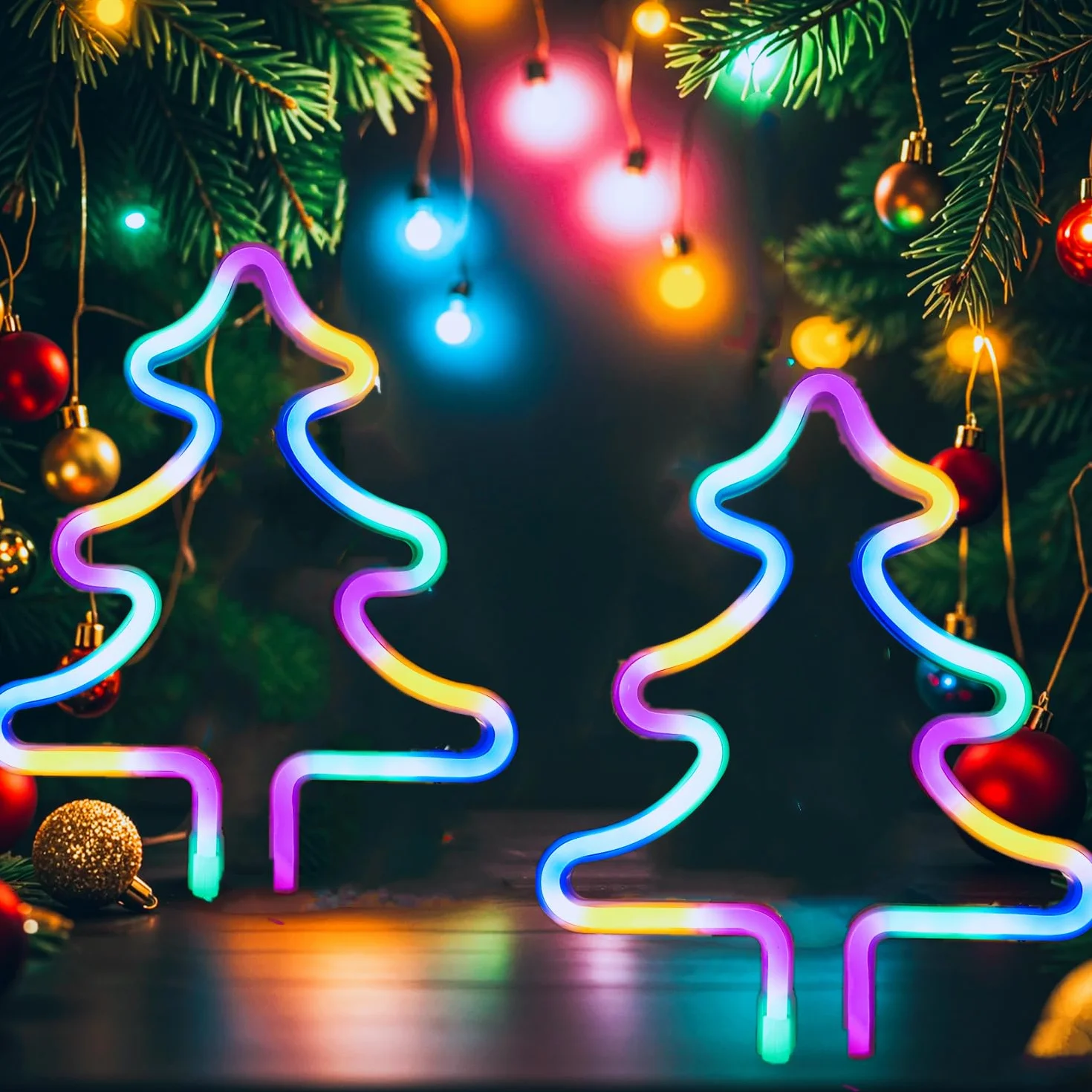 Neonowe znaki świetlne na choinkę do sypialni, sypialni, akademika, dekoracja ścienna, neonowa dekoracja bożonarodzeniowa, lampki nocne LED, ozdoby stołowe, prezenty dla dzieci, przyjaciół, przyjęcie