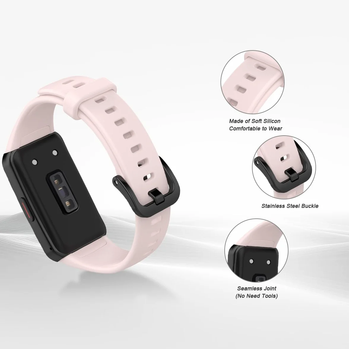 Silikonowy pasek do Huawei Band 6 / Band 6 Pro, 22 mm, kompatybilny z Honor Band 7 / Band 6