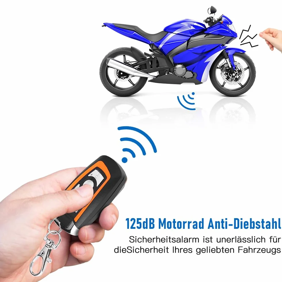 Motocyklowy system alarmowy 12V 125dB uniwersalny wodoodporny bezprzewodowy z 2 pilotami