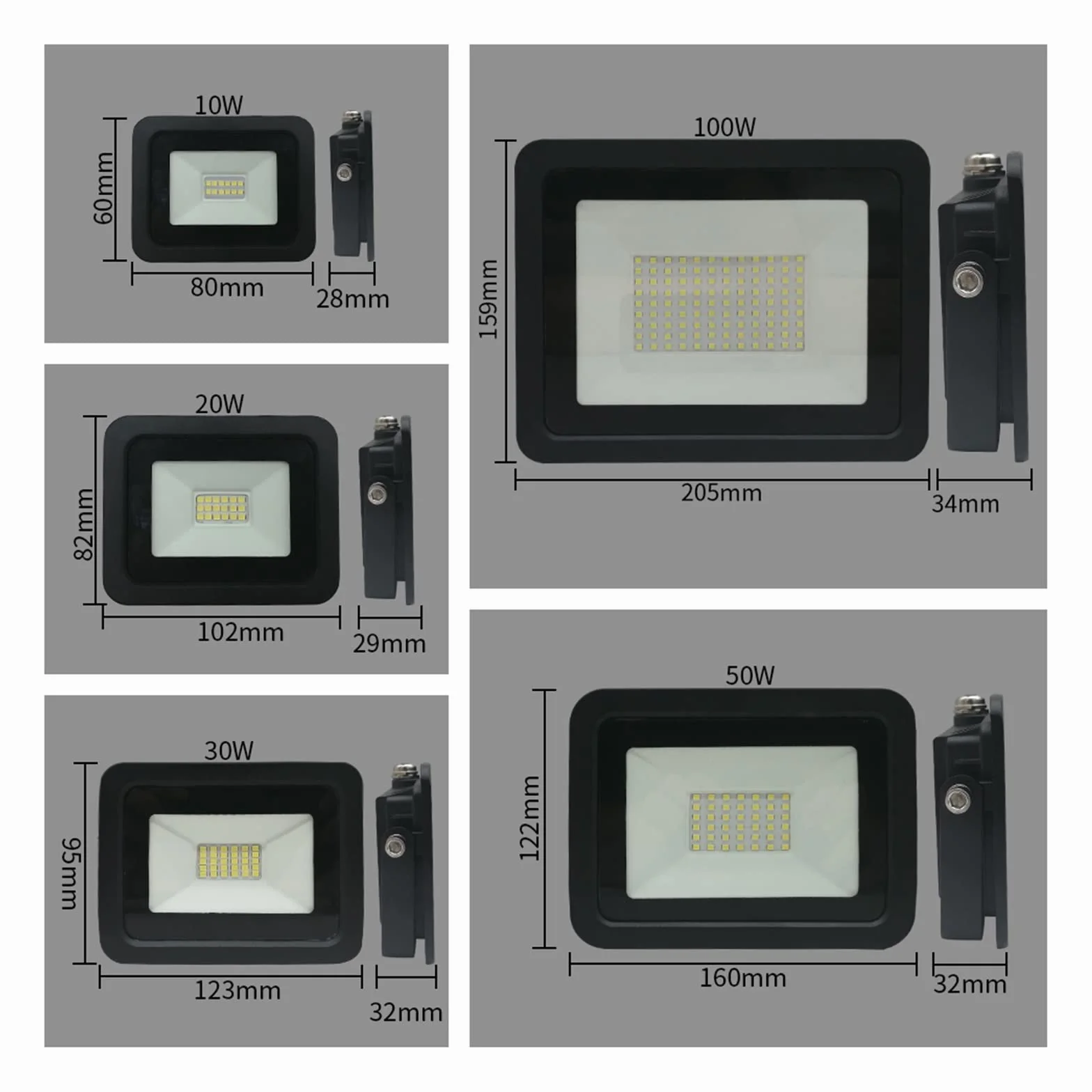 Światła bezpieczeństwa Zewnętrzny reflektor LED 10W 20W 30W 50W 100W IP68 Wodoodporne oświetlenie zewnętrzne Foco Led Zewnętrzna kinkiet Reflektor Reflektor do ogrodu, podwórka, garażu, drzwi (kolor
