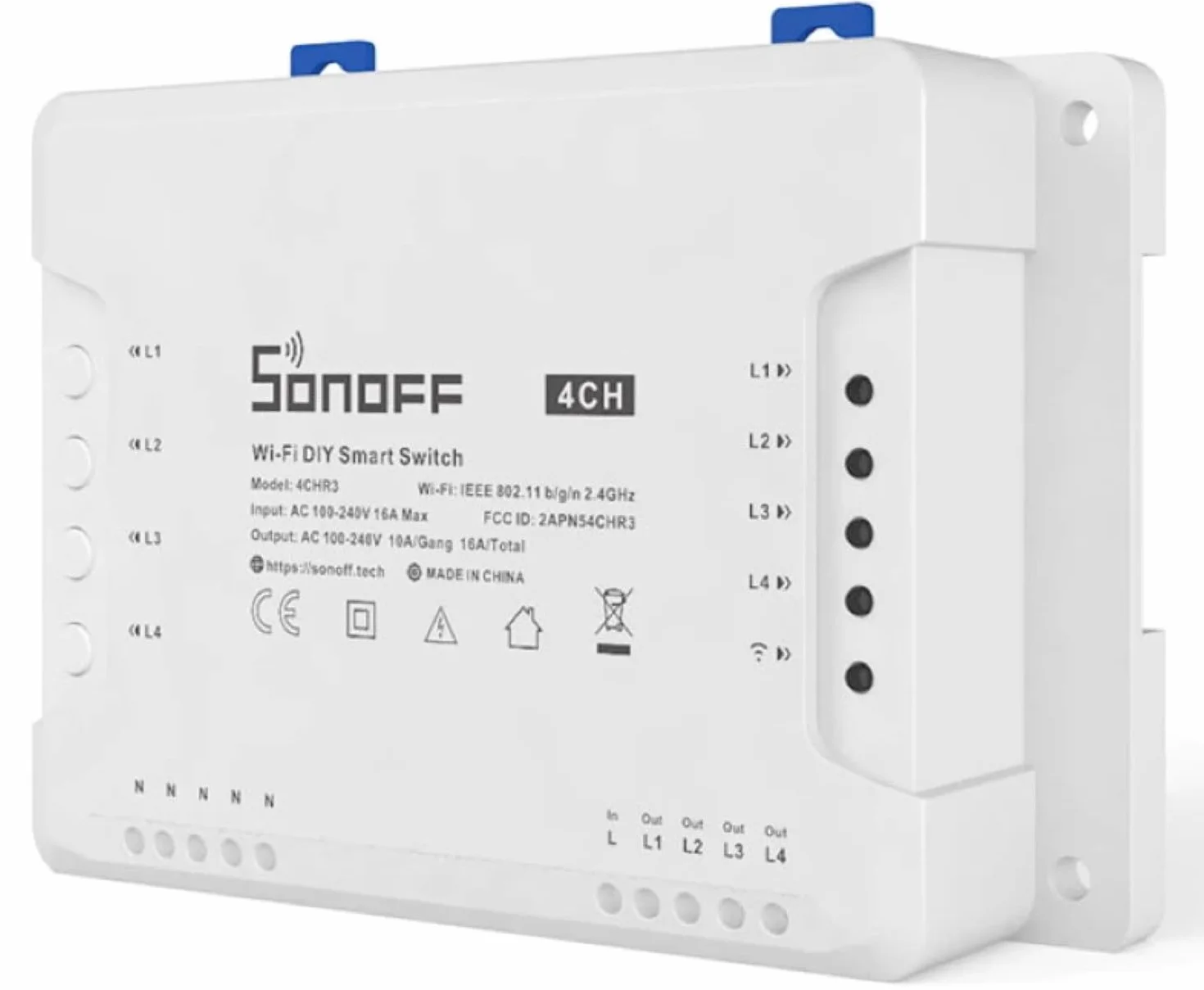 Sonoff 4CH R3 Smart Switch WiFi Bezprzewodowy przełącznik, zdalne sterowanie (kompatybilny z Google Alexa) + zestaw precyzyjnych wkrętaków 9 w 1