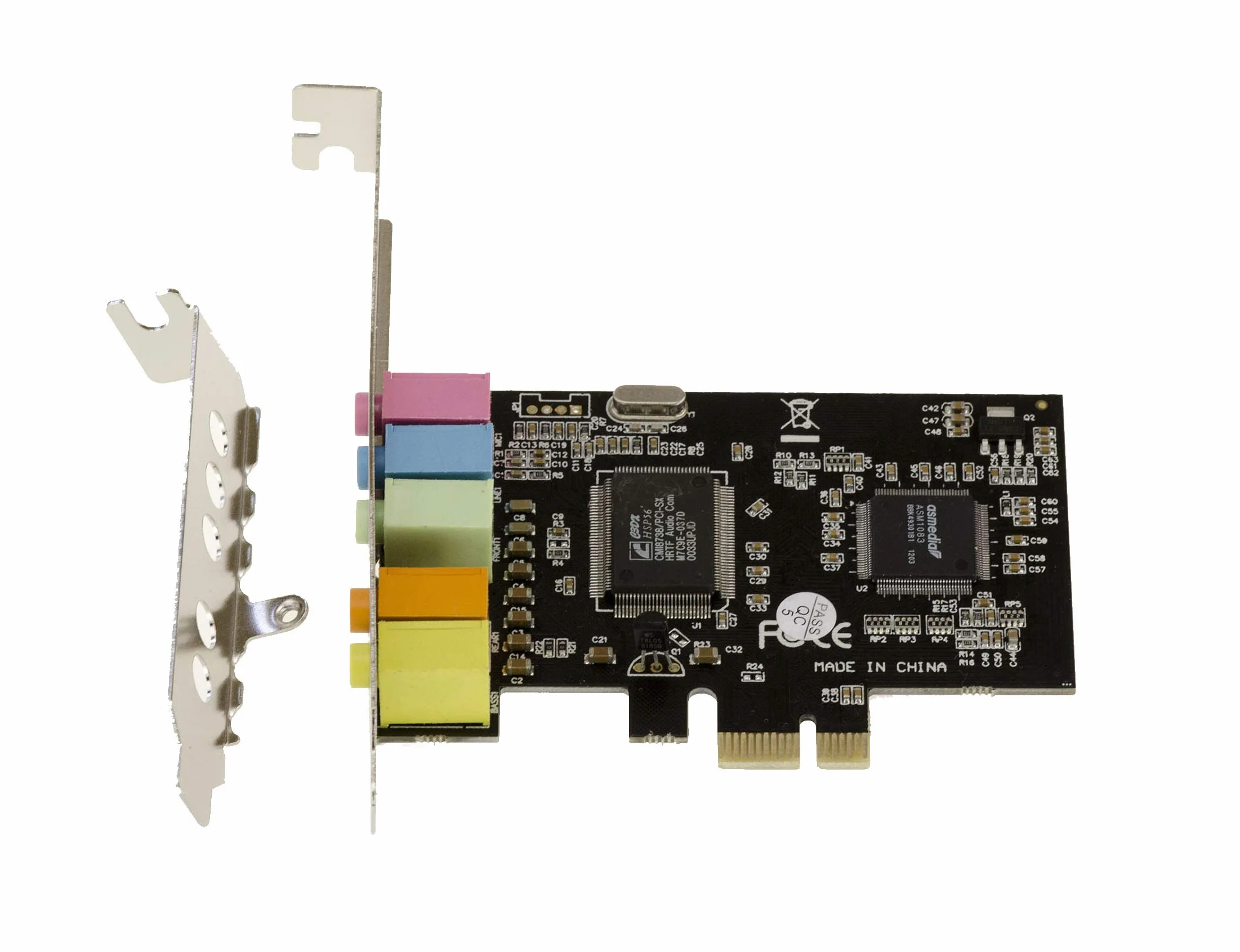 KALEA-INFORMATIQUE 5.1-kanałowa karta dźwiękowa PCI Express CMedia CMI8738 PCIe x1 niski profil