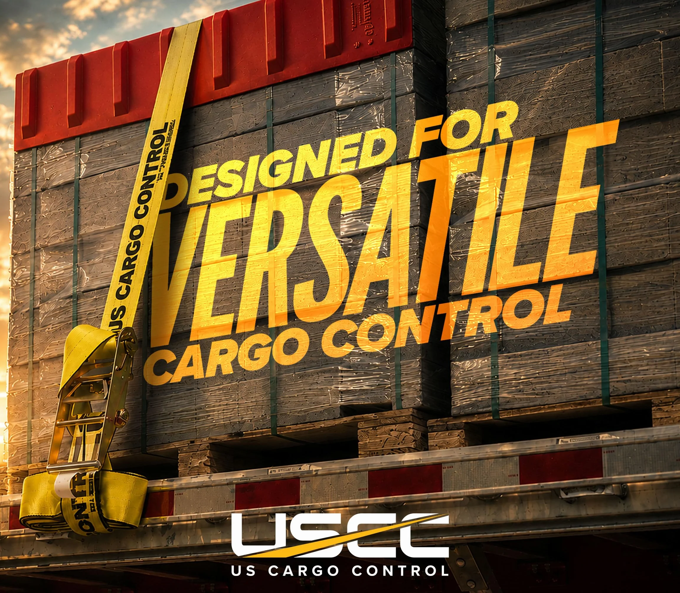 US Cargo Control 10 cm x 28 cm wytrzymała żółta stała końcówka z grzechotką i płaskim haczykiem, 2 szt