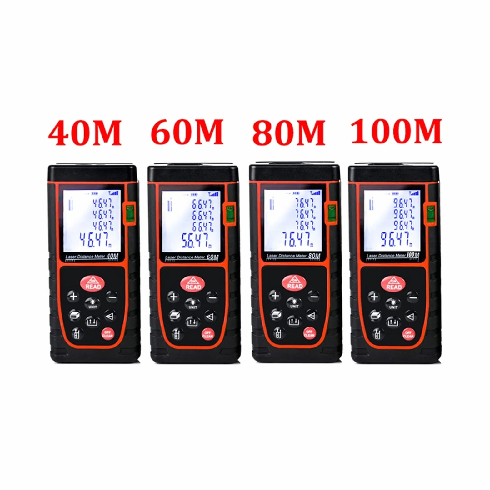 Poziomica laserowa dalmierz miernik odległości 40M 60M 80M 100M dalmierz laserowy linijka Finder Diastimeter taśma miernicza D1013(80m)