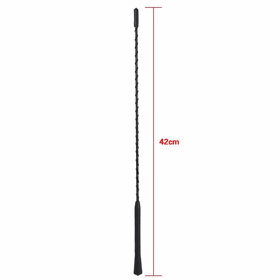 Uniwersalna antena radiowa do samochodu, wzmacniacz anteny FM AM, maszt dachowy, antena biczowa odbiorcza, wkręcane samochodowe radio stereo (40 cm)