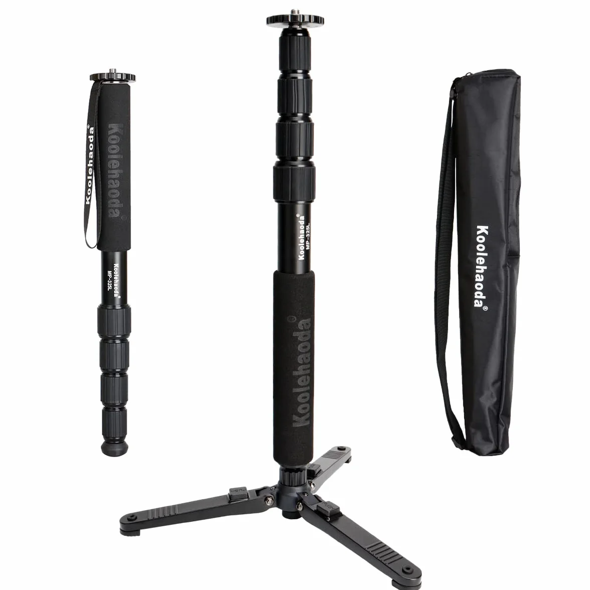 Koolehaoda MP-325L Monopody do aparatu, aluminiowy monopody teleskopowy 171 cm z podstawą statywu do lustrzanek cyfrowych, nośność 10 kg