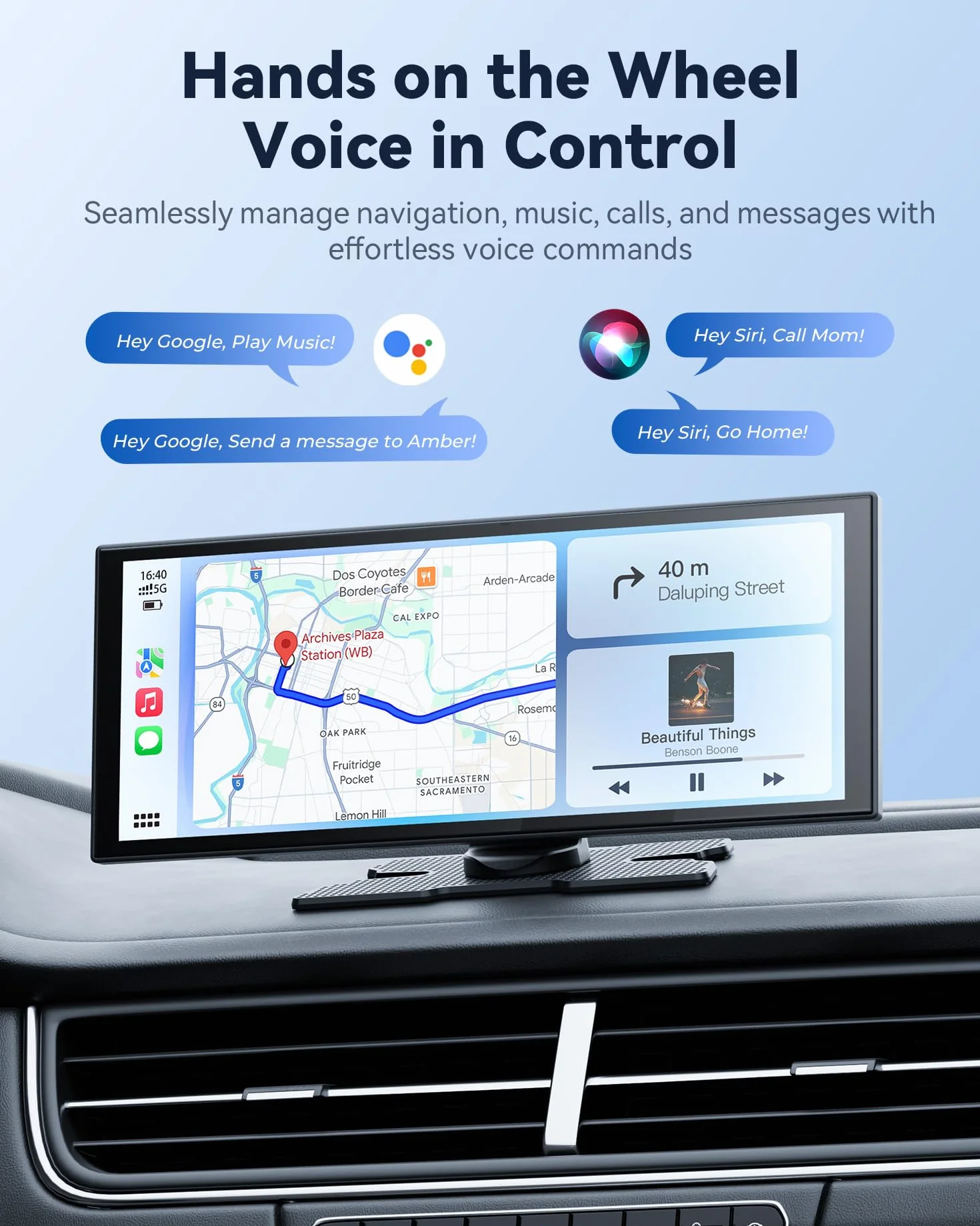 Bezprzewodowy ekran samochodowy Apple CarPlay Android Auto 60 kl./s OTA Bluetooth