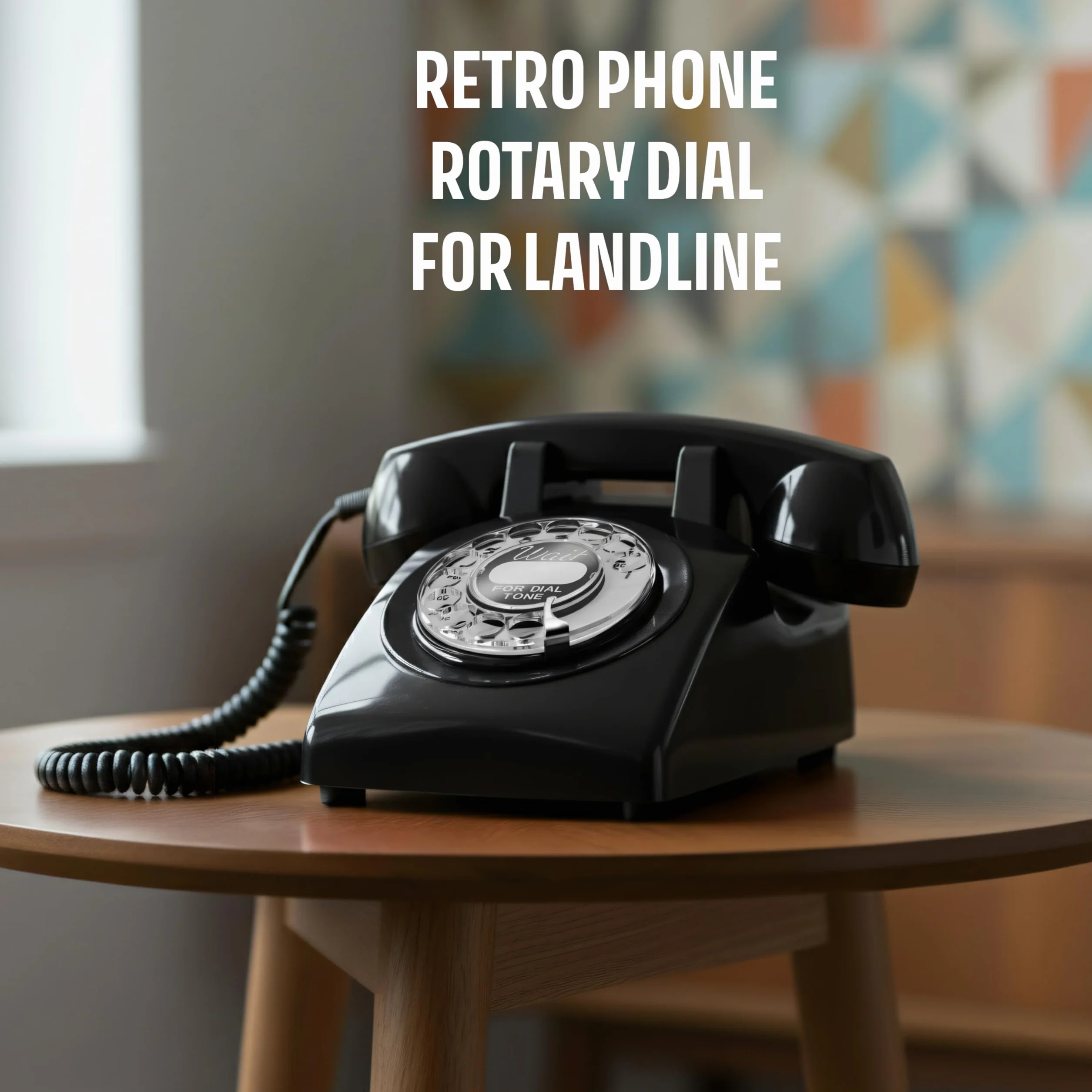 Telefon w stylu retro czarny