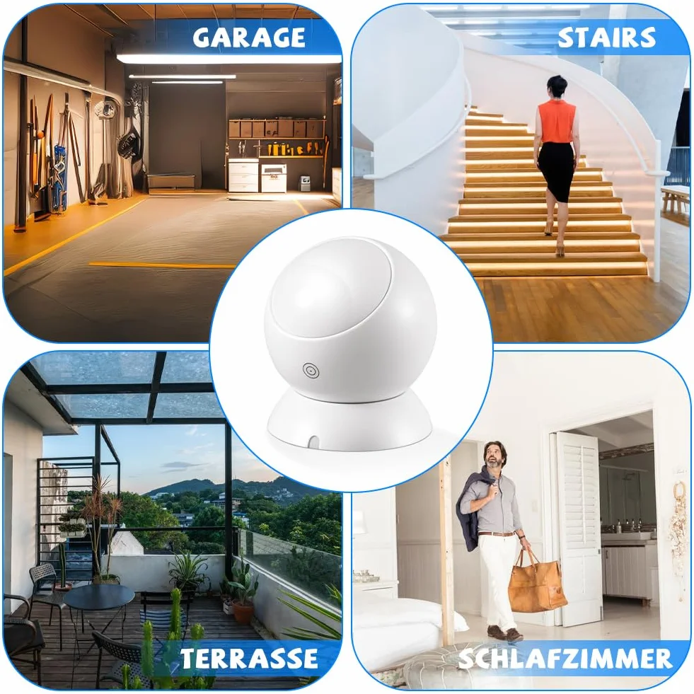 Joycabin Gniazdo z czujnikiem ruchu, bezprzewodowy czujnik ruchu PIR na podczerwień z timerem, automatyczne włączanie/wyłączanie lamp i urządzeń do użytku wewnątrz i na zewnątrz, pomieszczenia