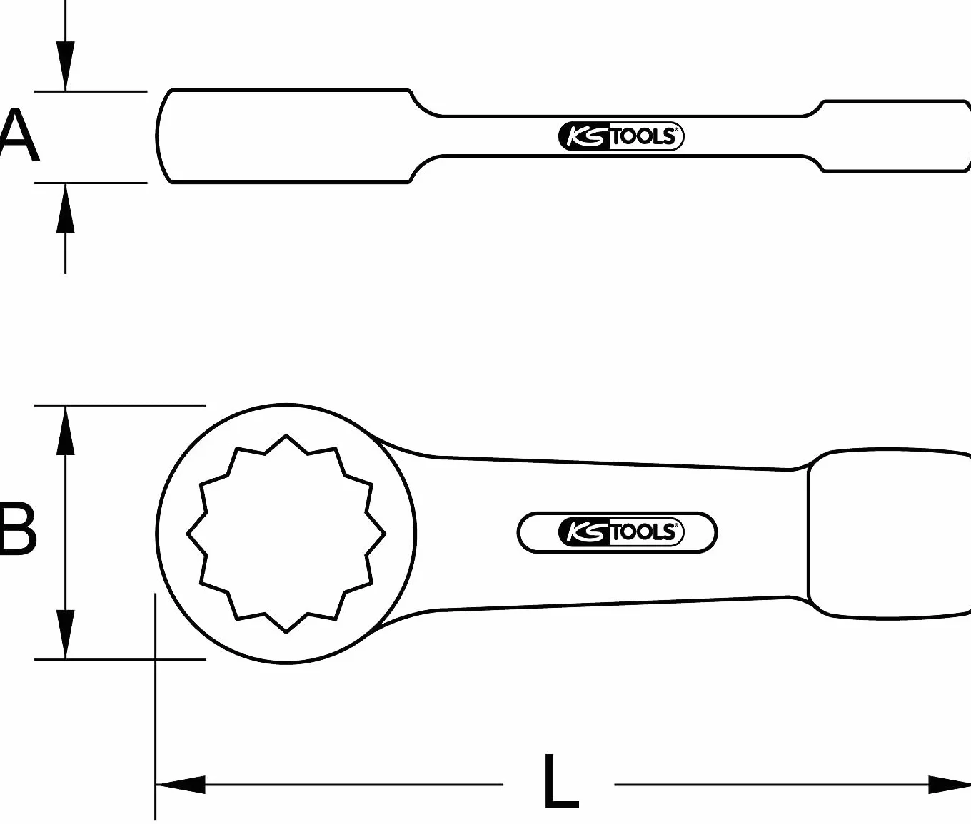 KS Tools 517.0985 Klucz oczkowy udarowy, 85mm
