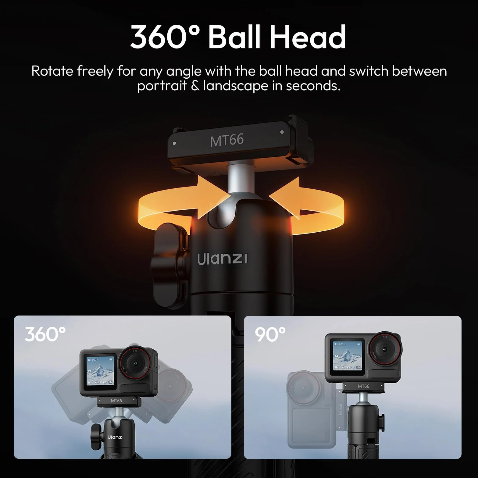 ULANZI MT66 Mini statyw przenośny do kamery z interfejsem magnetycznym DJI Action, kompatybilny z DJI Osmo Action 5pro/4/3