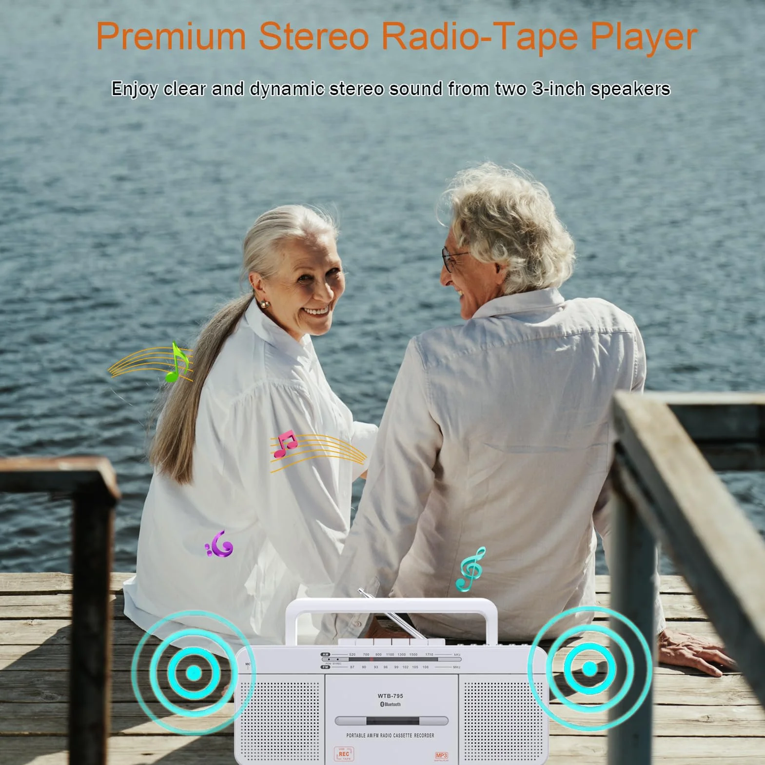 WISCENT Odtwarzacz kasetowy USB Bluetooth AM FM Radio stereo konwerter MP3 przenośny