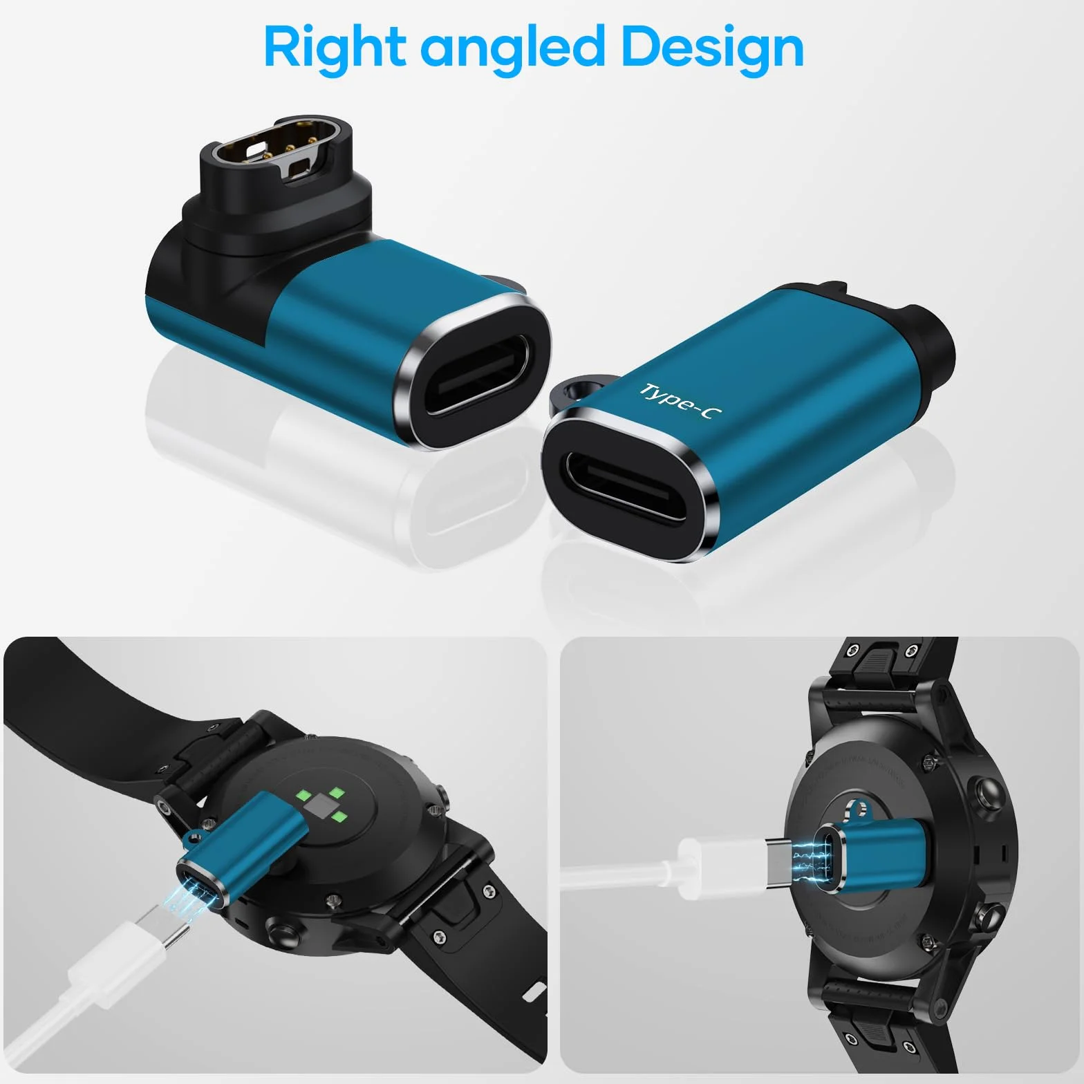 Adapter kabla ładowania USB C do Garmin Watch 4 Pack – Złącze danych do Garmin Fenix 8/7/6 Pro Solar, Vivoactive 6/5/4S, Venu 4/3/3S SQ, Forerunner 165/55/970/965/265/170/70, Instinct 3, Epix 2