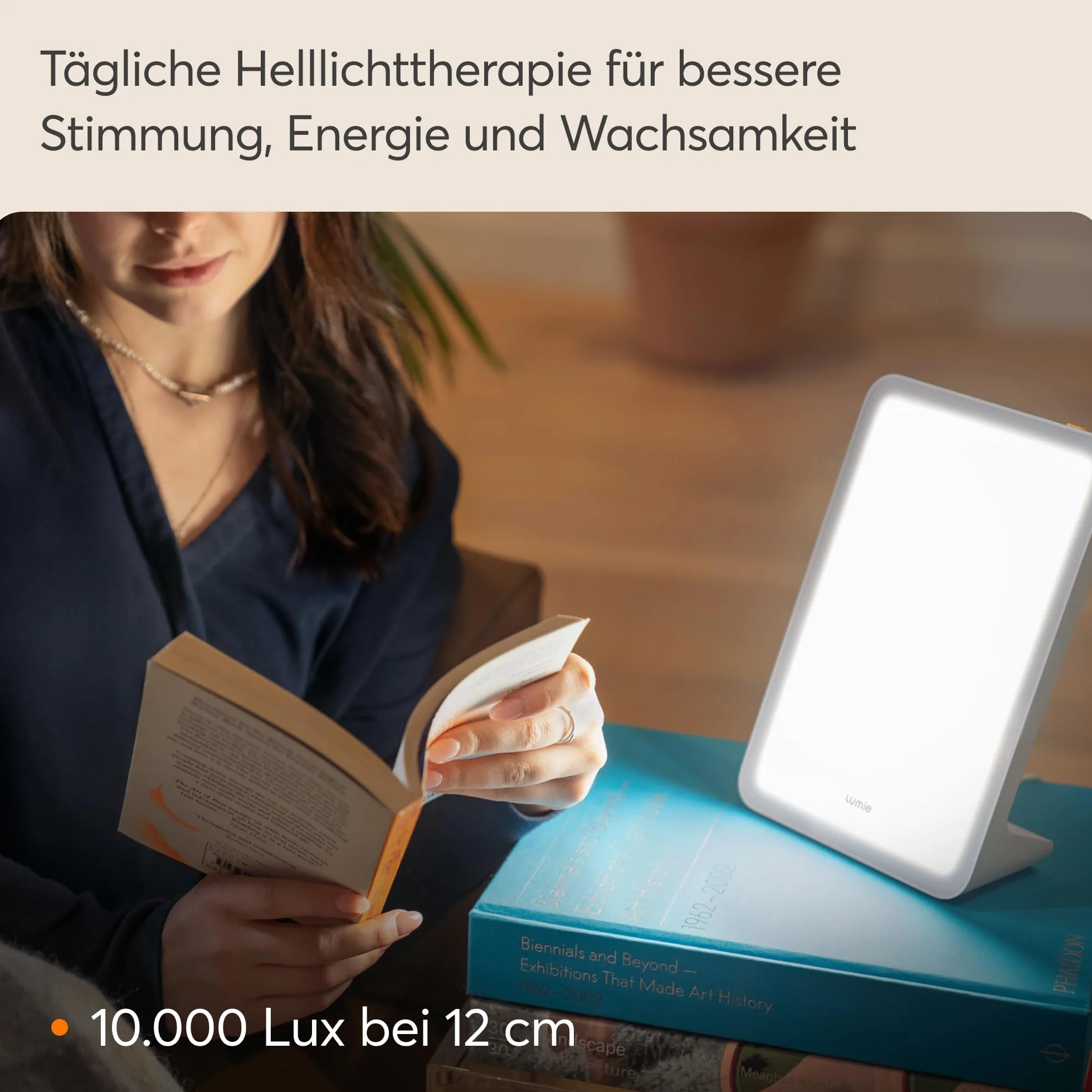 Lumie Mini Kompaktowa Lampa Do Terapii Świetlnej Dla Poprawy Nastroju, Energii i Czujności Oraz Regulacji Rytmu Dobowego, 10 000 Luksów