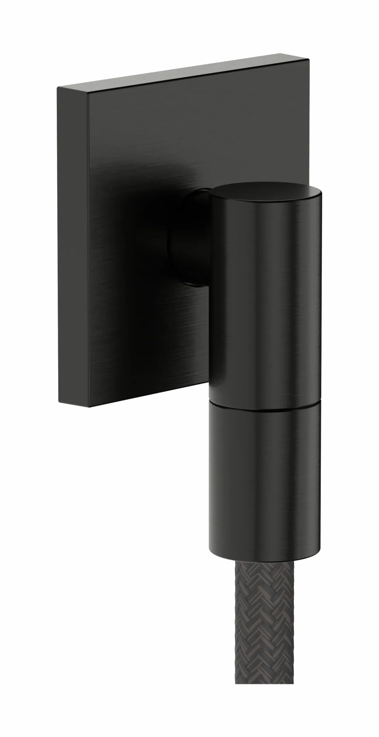 hansgrohe FixFit Fine E - podłączenie węża prysznicowego, przyłącze ścienne z zaworem zwrotnym, przyłącze węża, kąt podłączenia węża, czarny chrom szczotkowany, 28883340
